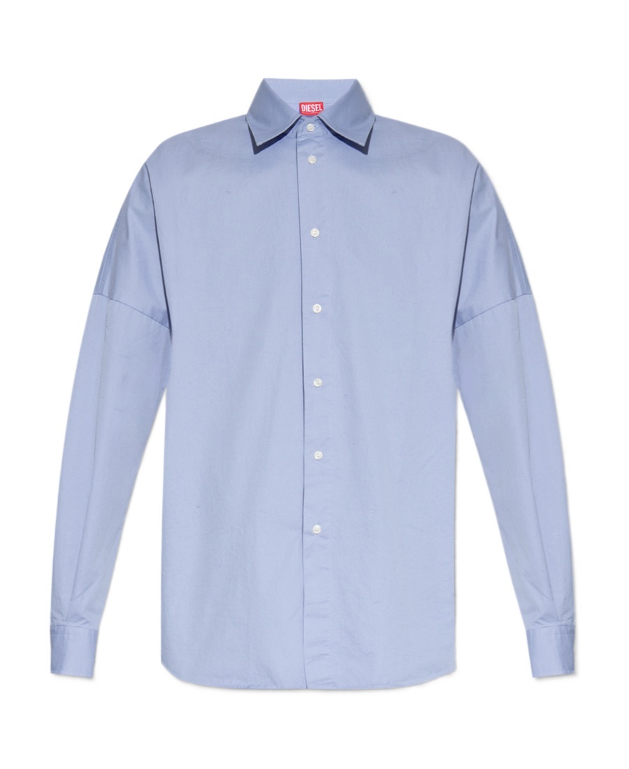 Diesel S-limo Logo-embroidered Shirt In Blue