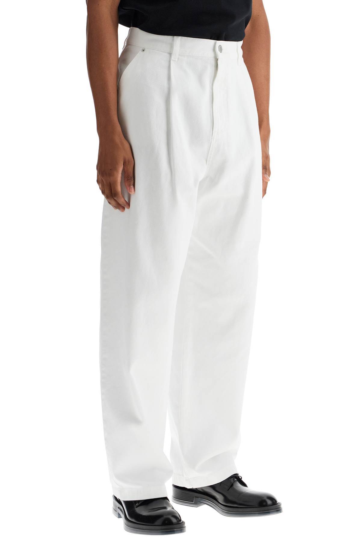 Moschino Belt Loop Wide-leg Casual Pants In White