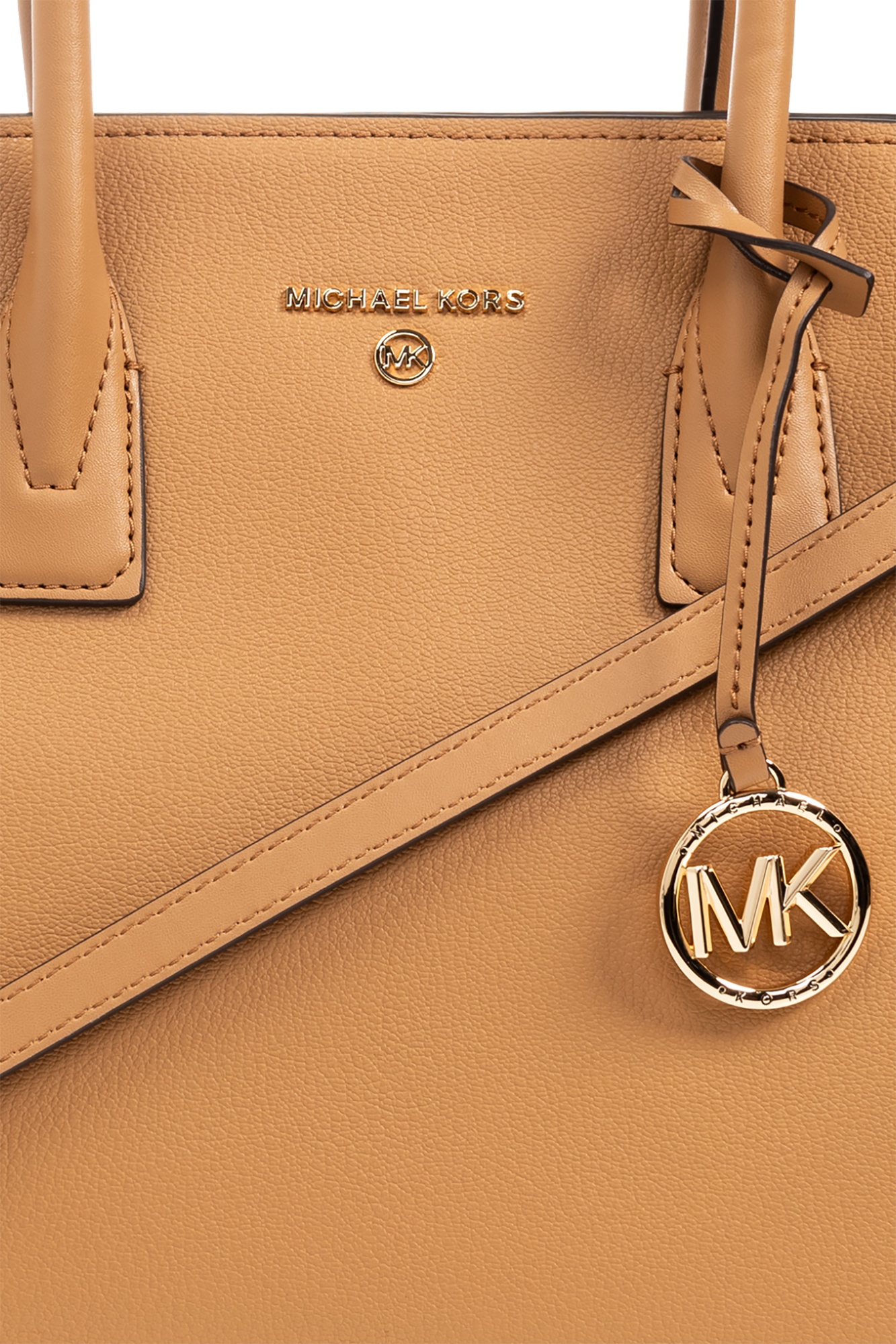 Michael Michael Kors Large Avril Logo-lettering Leather Tote Bag In Brown