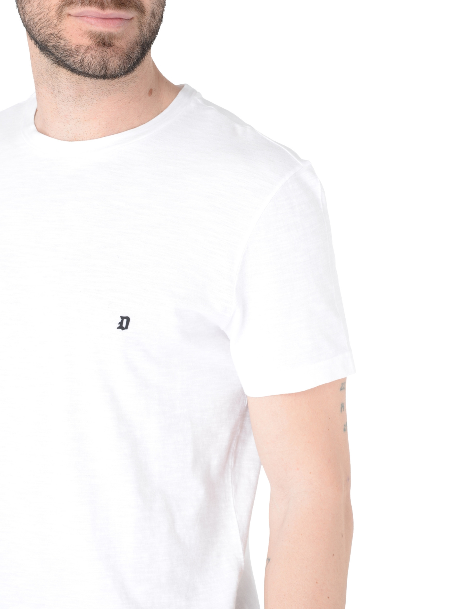 Dondup Round Neck Short Sleeve T-shirt In White
