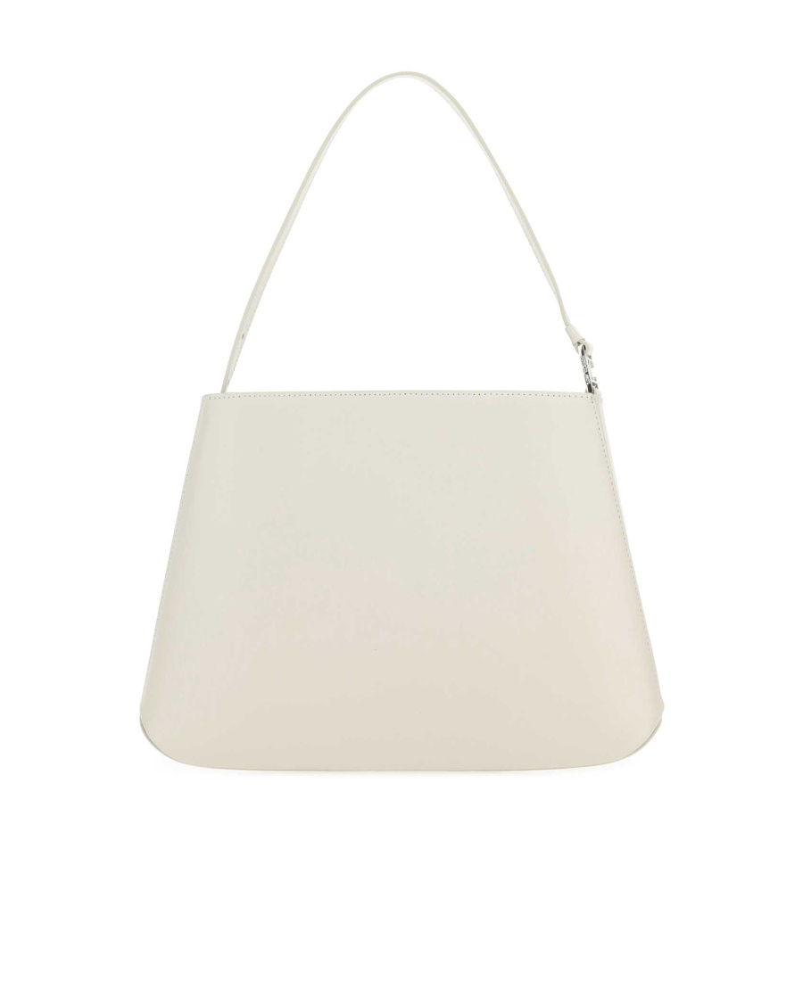 Low Classic Structured Leather Shoulder Bag In White