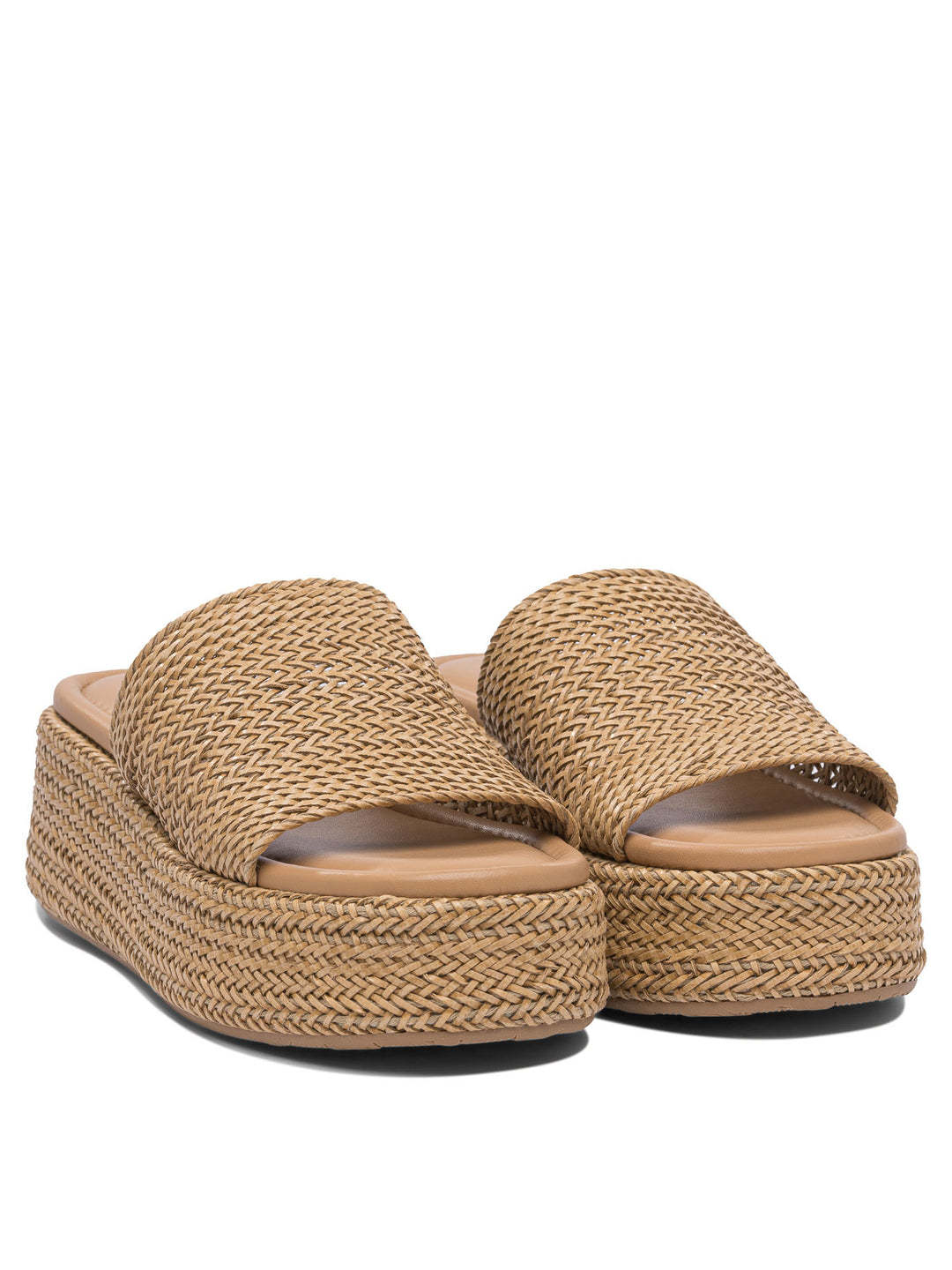 Casadei Open Toe Platform Sole Woven Texture Sandals In Neutral