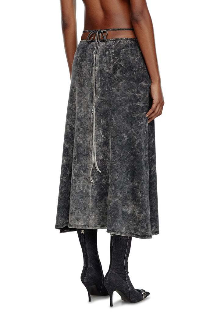 Diesel Encircling Lace-up Skirt In Black