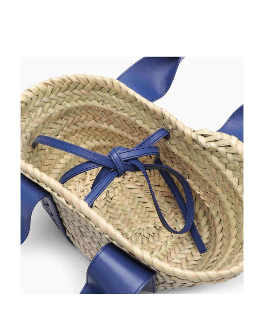 Chloé Chloe Small Sense Raffia Tote Bag In Blue