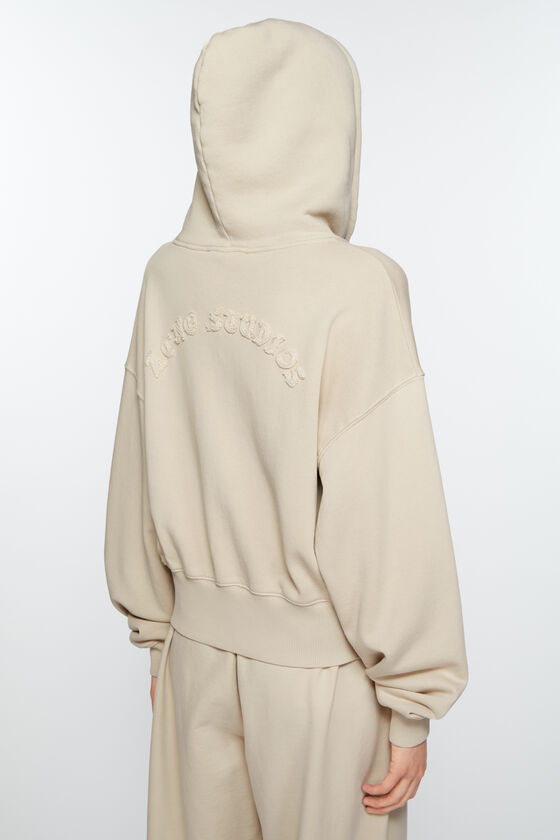 Acne Studios Hooded Zipper Sweater In Nude