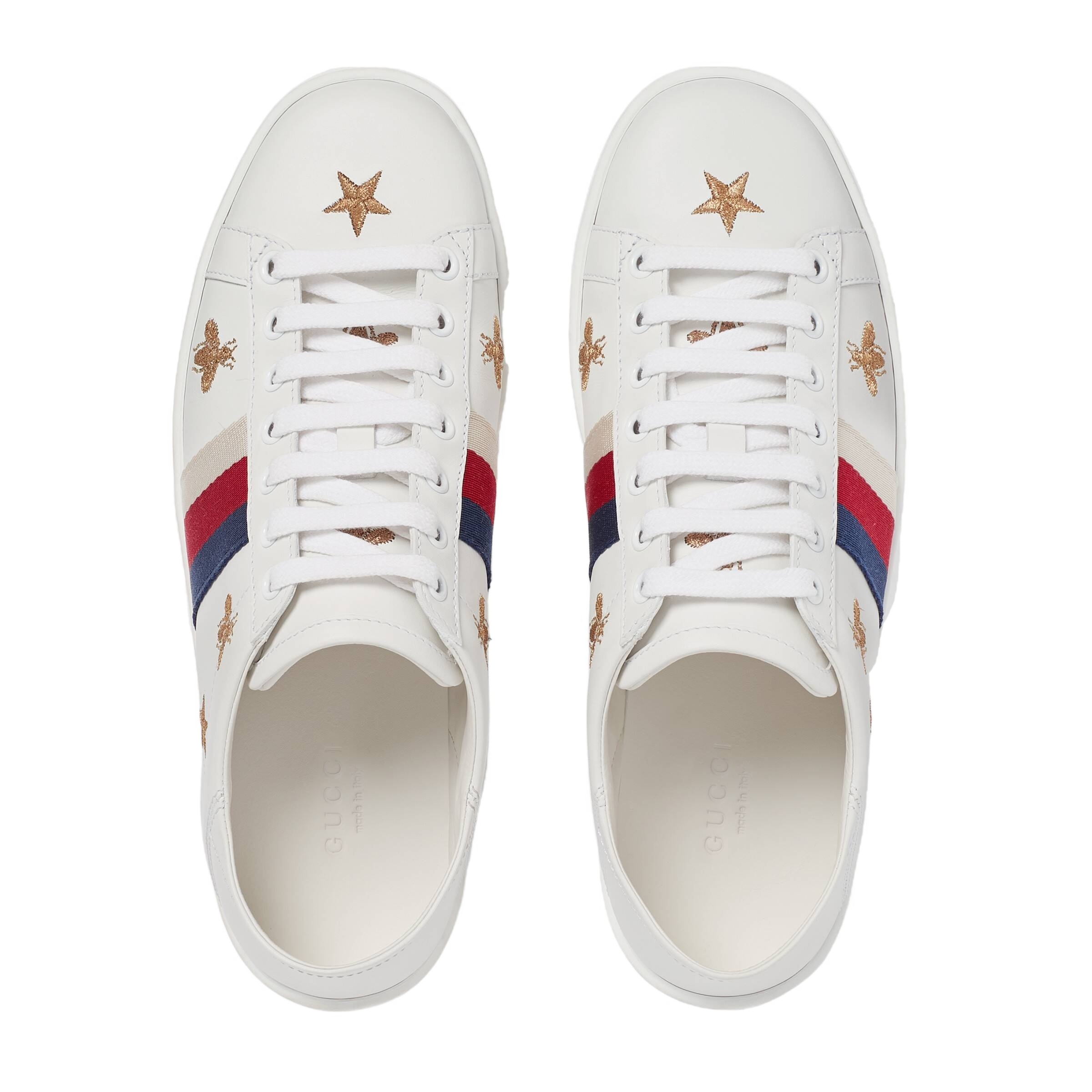Shop Gucci Ace Sneaker With Bees And Stars In White