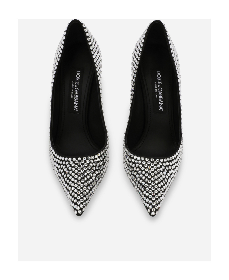 Dolce & Gabbana Houndstooth Pointed Toe Stiletto Heel Pumps In Black