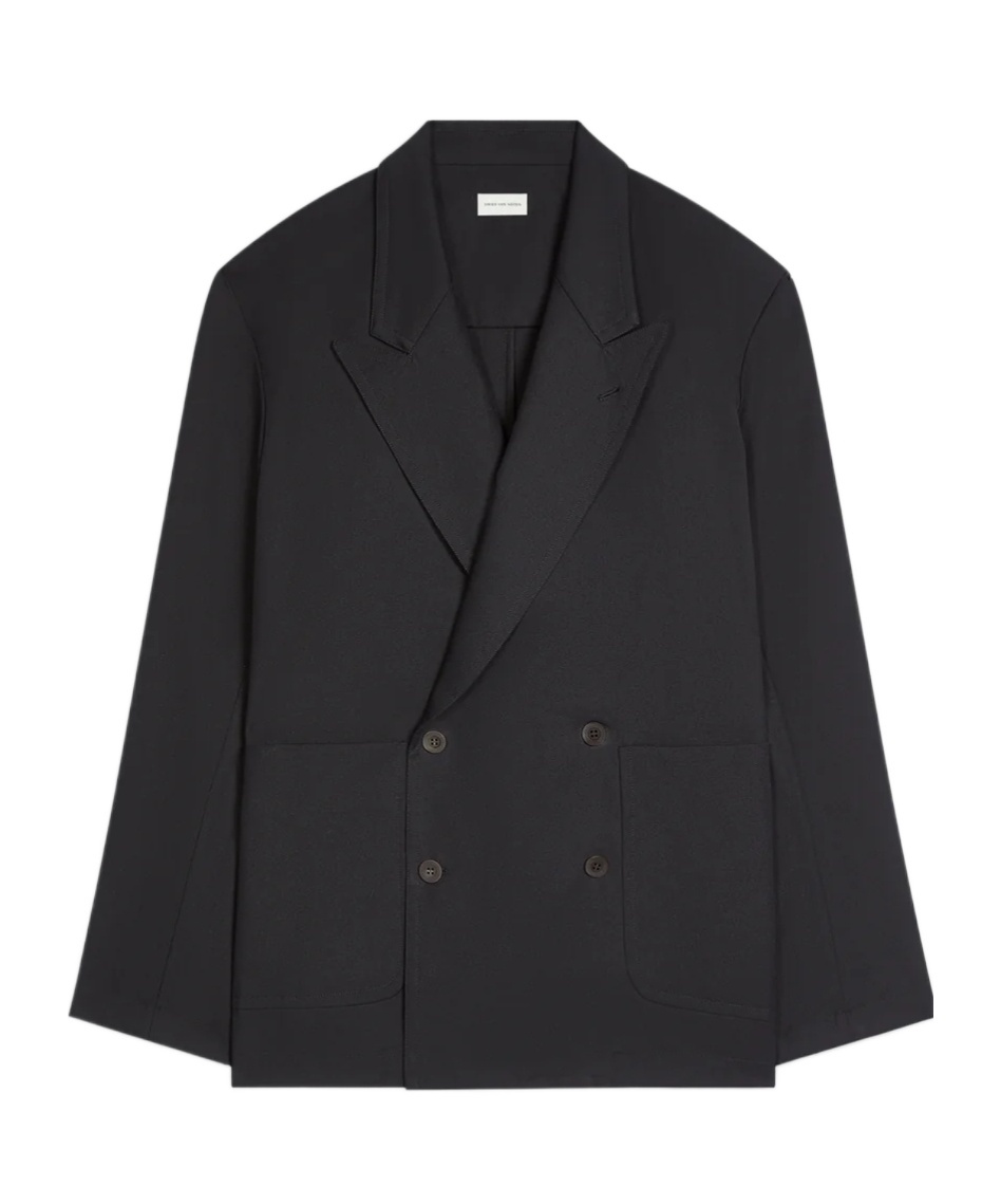 Dries Van Noten Double-breasted Suit Jacket In Blue