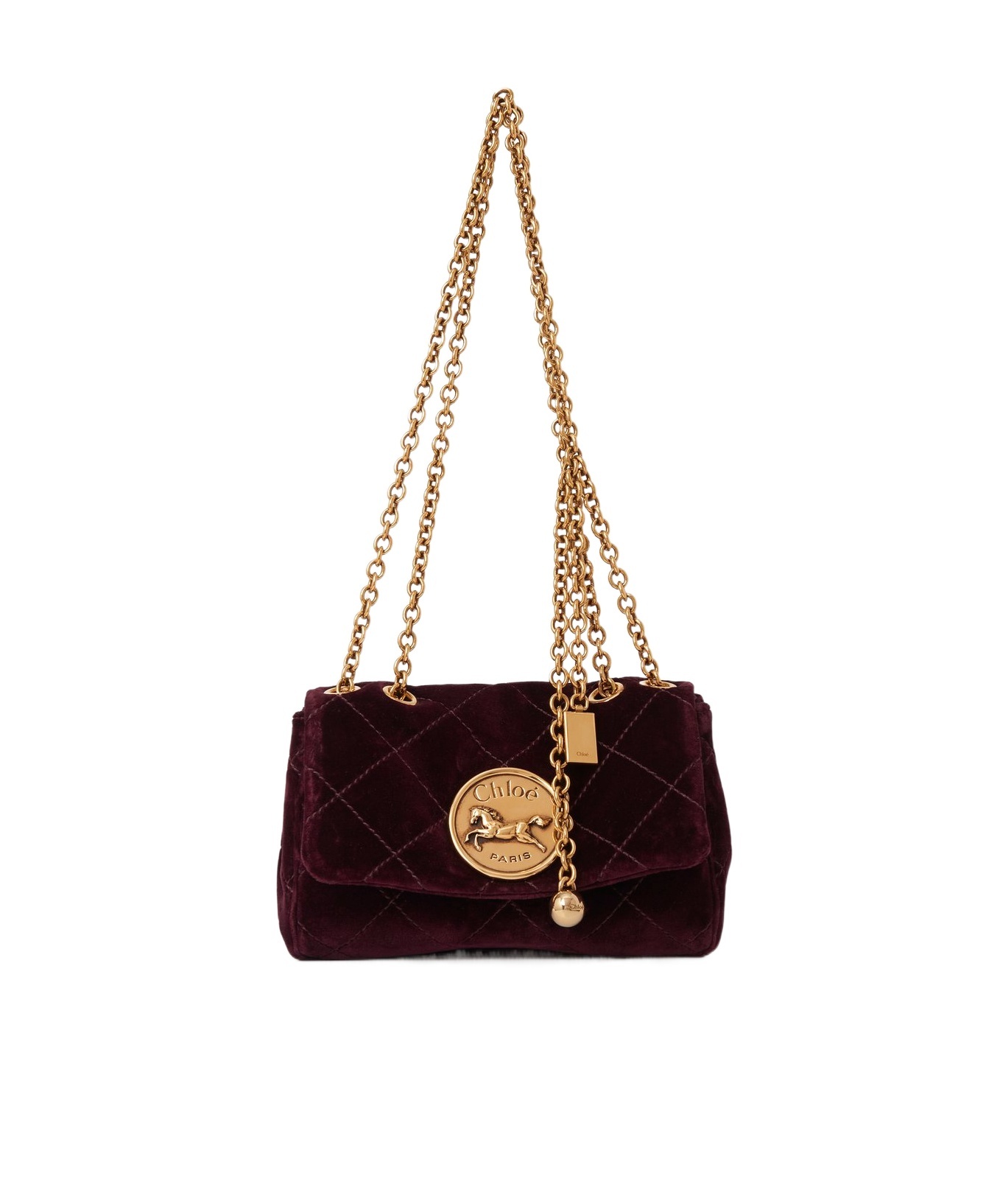 Chloé Small Heritage Velvet Shoulder Bag