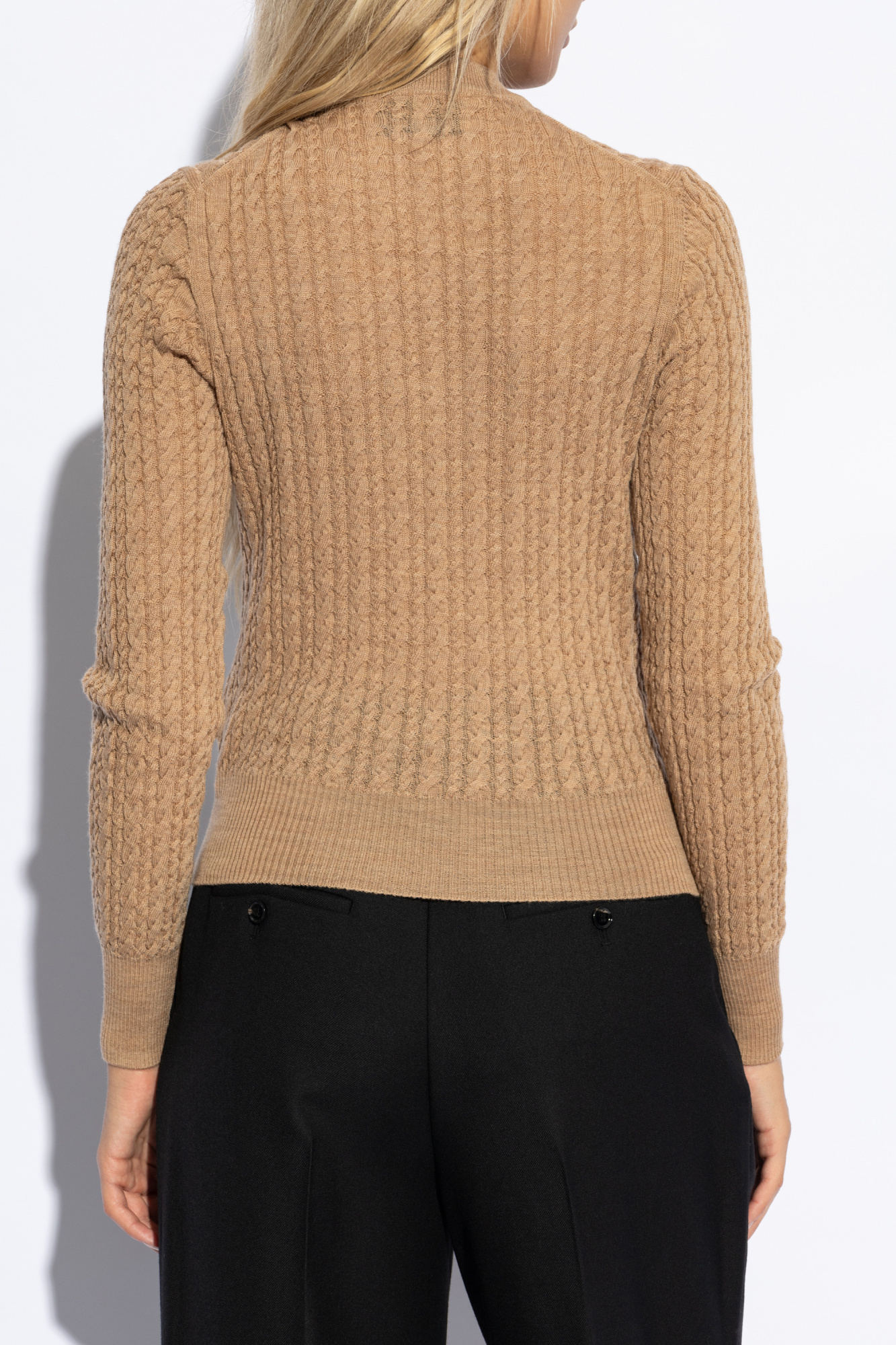 Ami Alexandre Mattiussi Ami Cableknit Crewneck Sweater In Nude