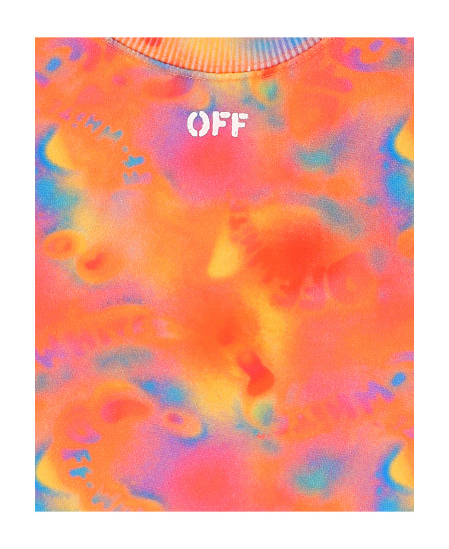 Off-white Logo-print Tie-dye Sweatshirt In Orange