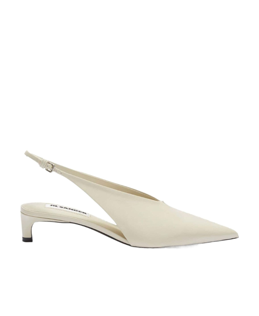 Jil Sander Pointed-toe Leather Slingback Pumps In Nude
