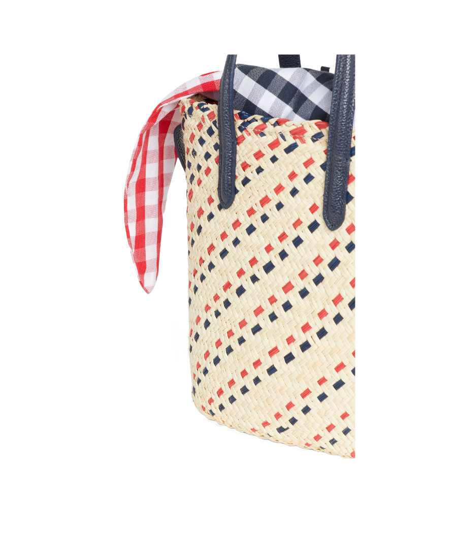 Thom Browne Mini Rwb-stripe Embroidery Tote Bag In Brown