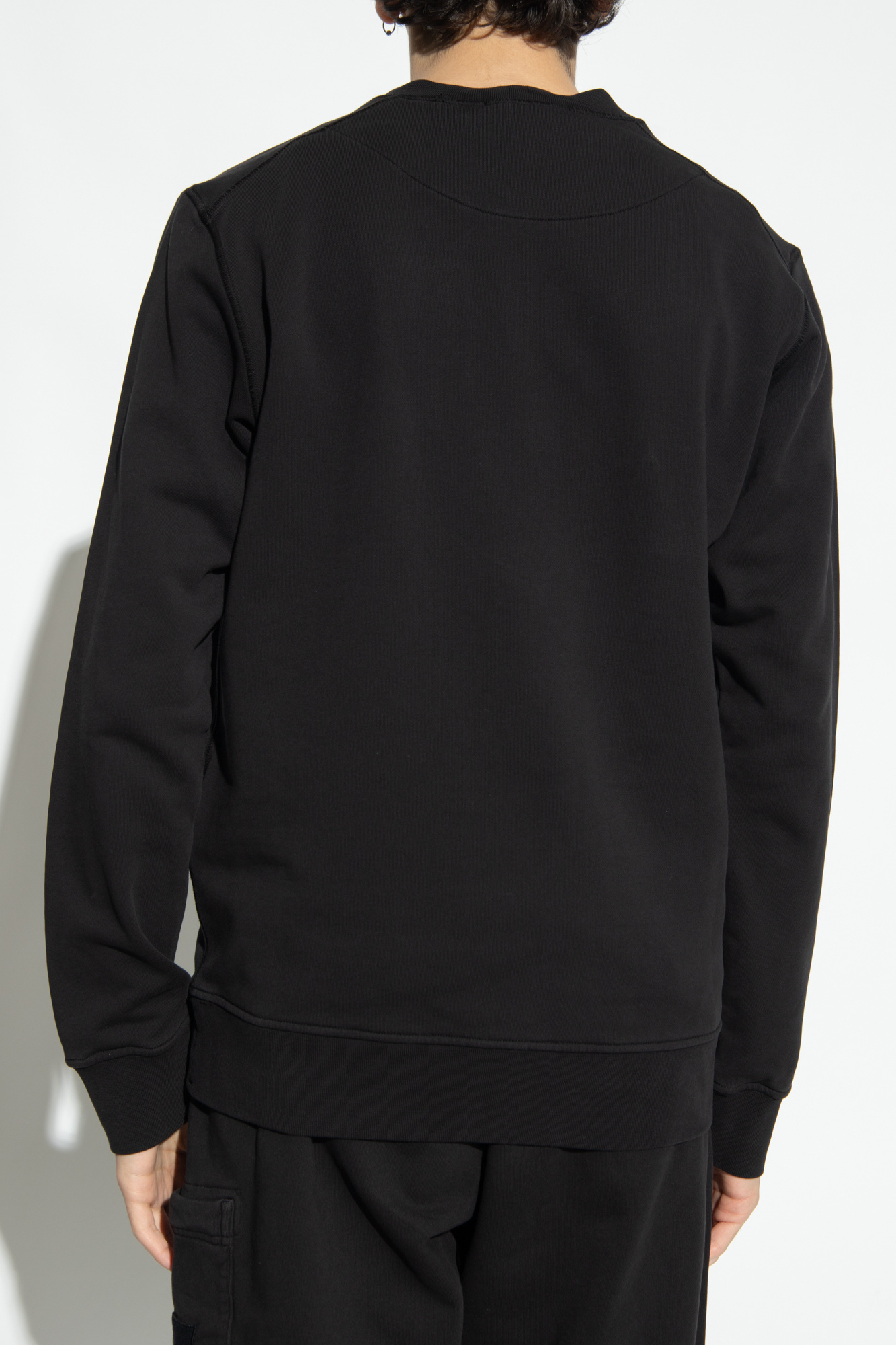 Stone Island Logo-print Cotton Sweatshirt In Black