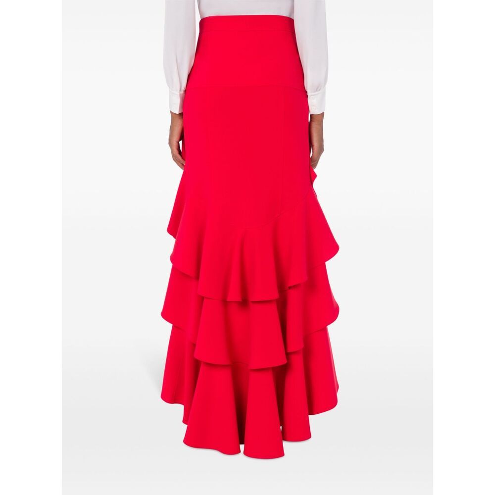 Moschino Asymmetric Skirt With Ruffles In Red