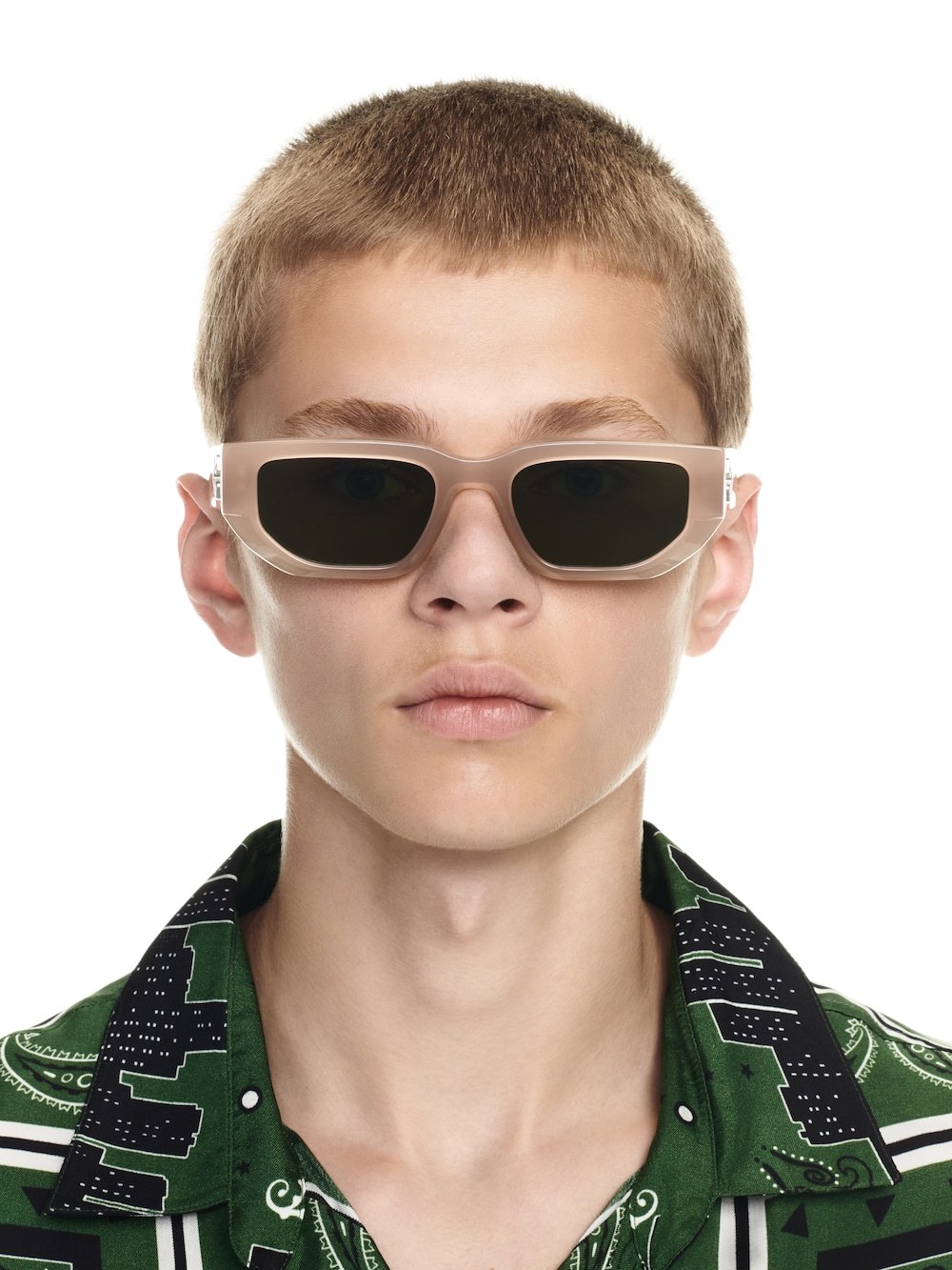Off-white Greeley Rectangle-frame Sunglasses In Green