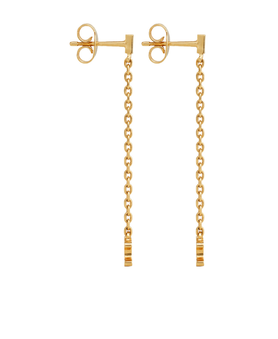 Celine Triomphe Mini Triomphe Earrings In Brass With Gold Finish