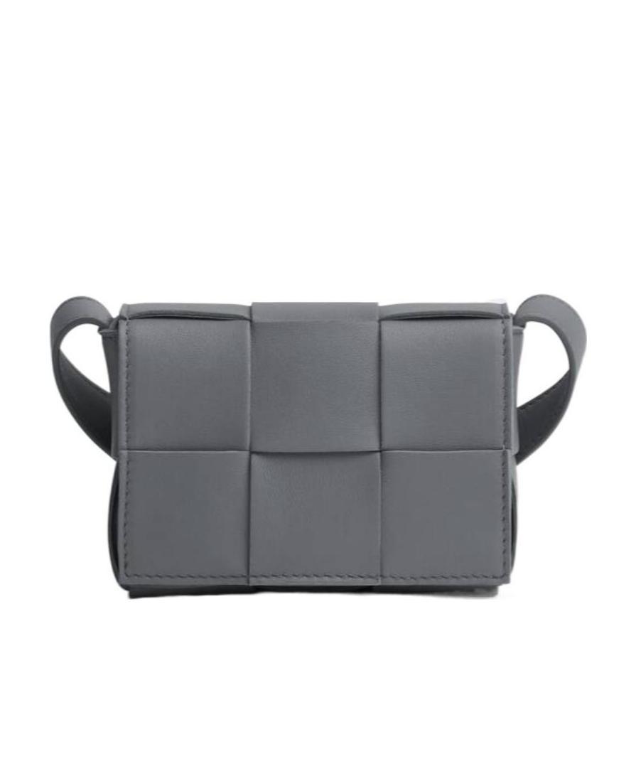 Bottega Veneta Logo Cross-body Bag In Gray
