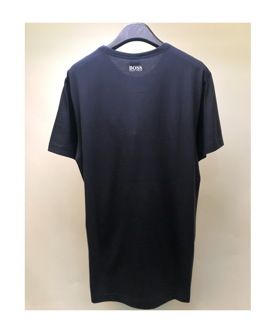Hugo Boss Letter Round-necked T-shirt In Black