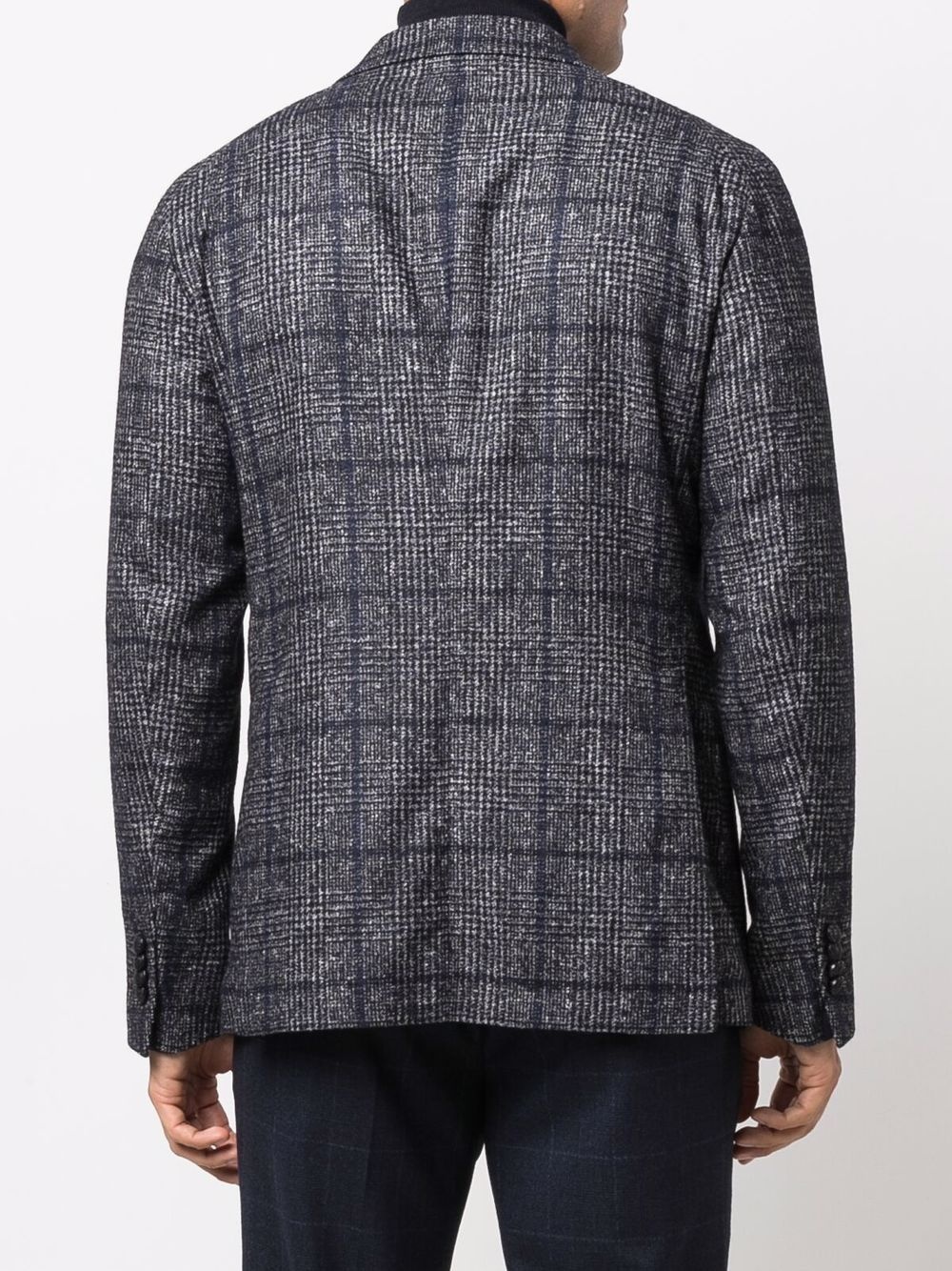 Tagliatore Checkered Suit Jacket In Black