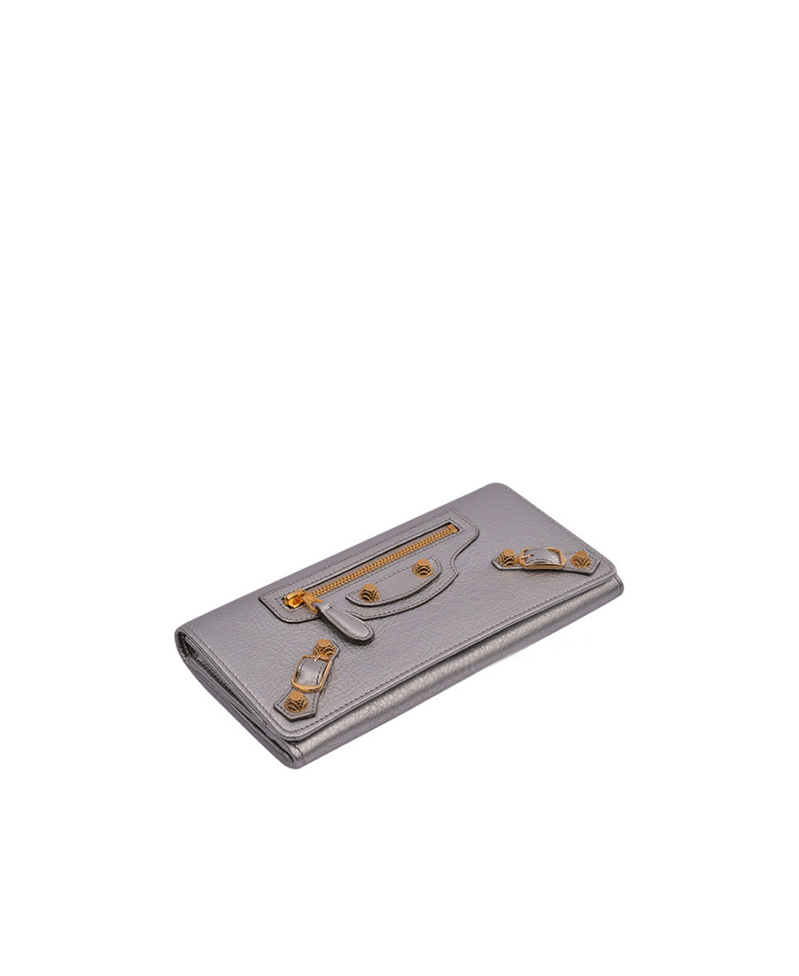Balenciaga Zipper Wallet In Gray