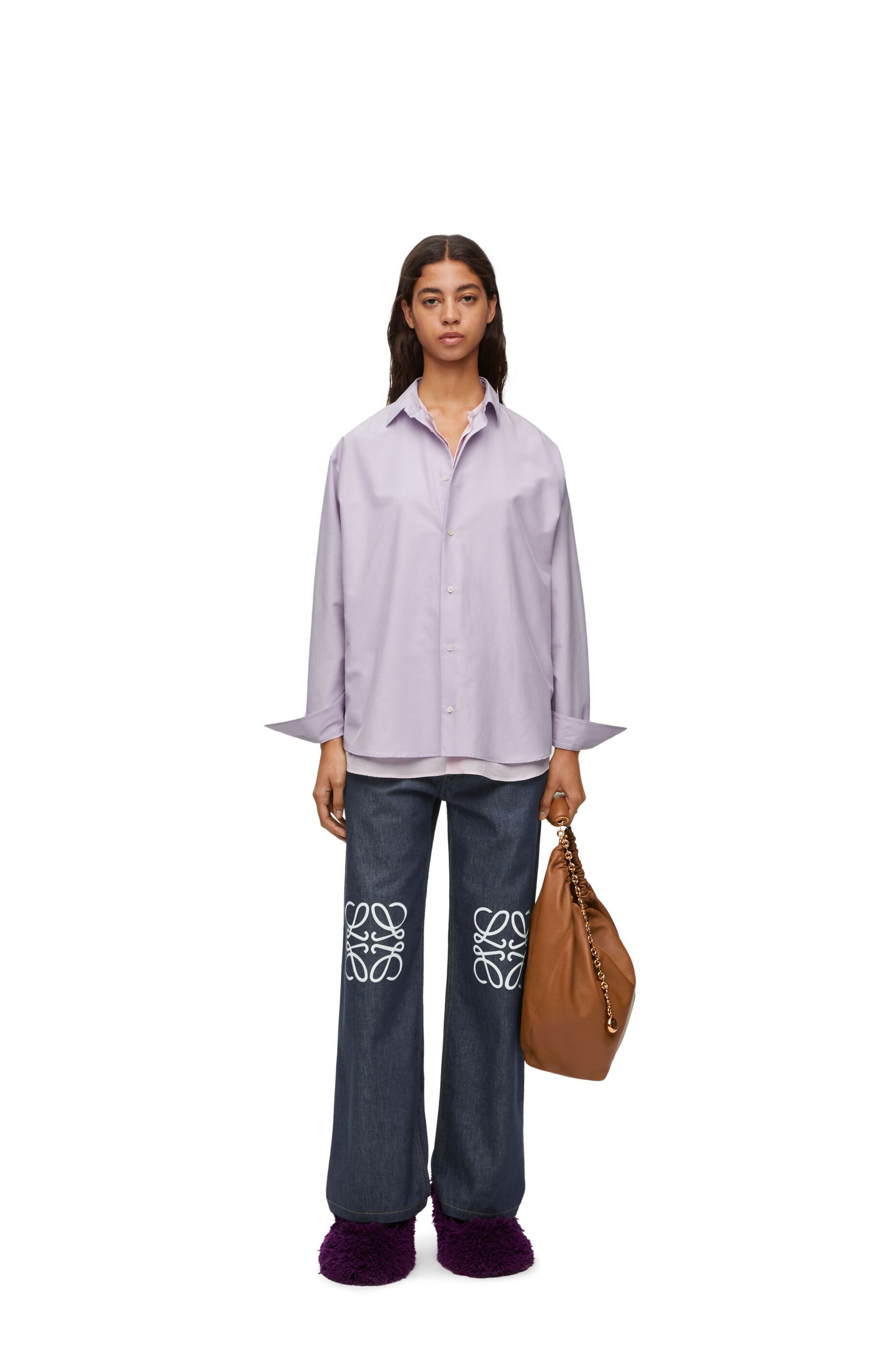 Loewe Anagram High-rise Wide-leg Jeans In Blue