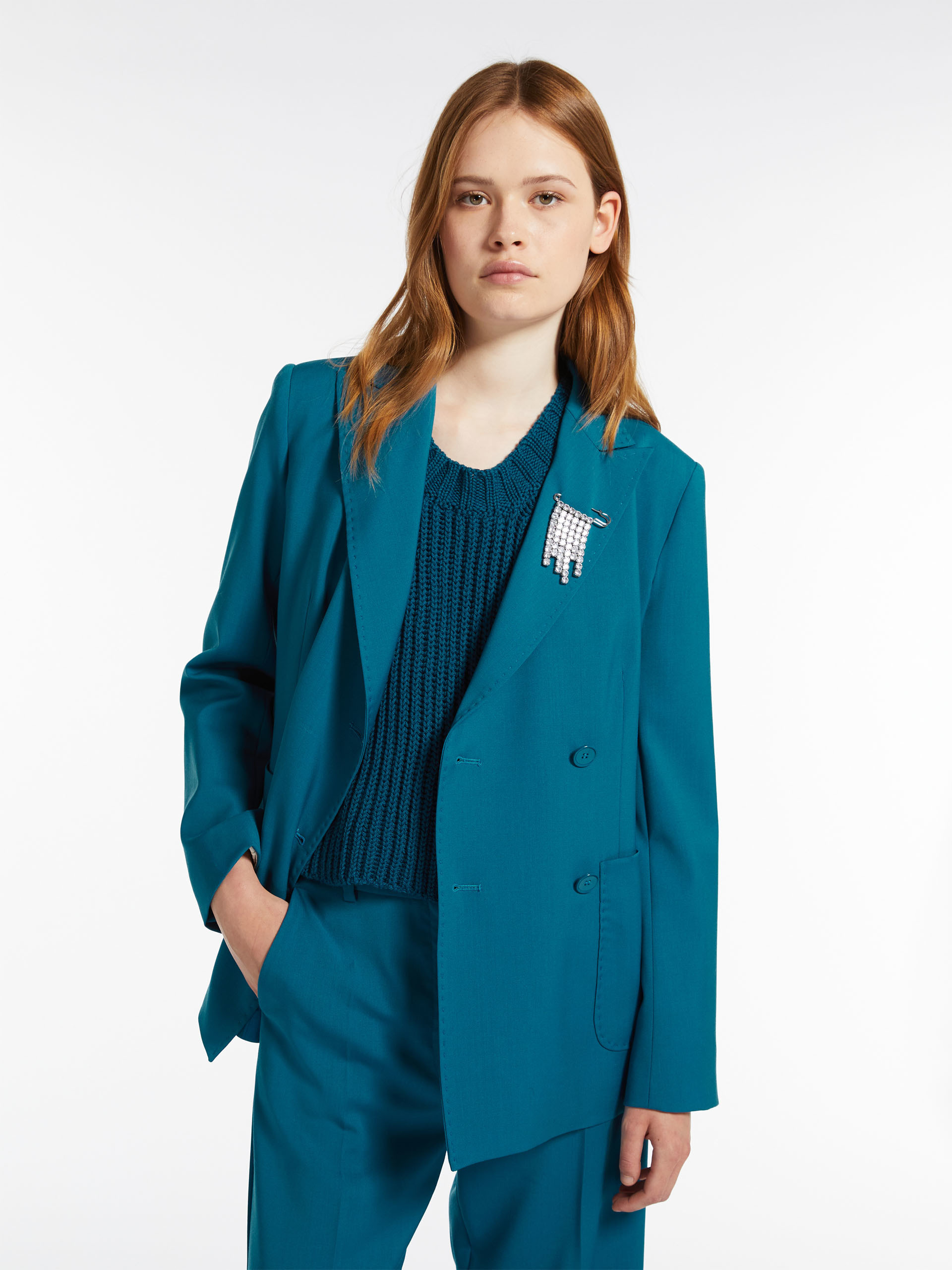 Weekend Max Mara Wool Blazer In Green