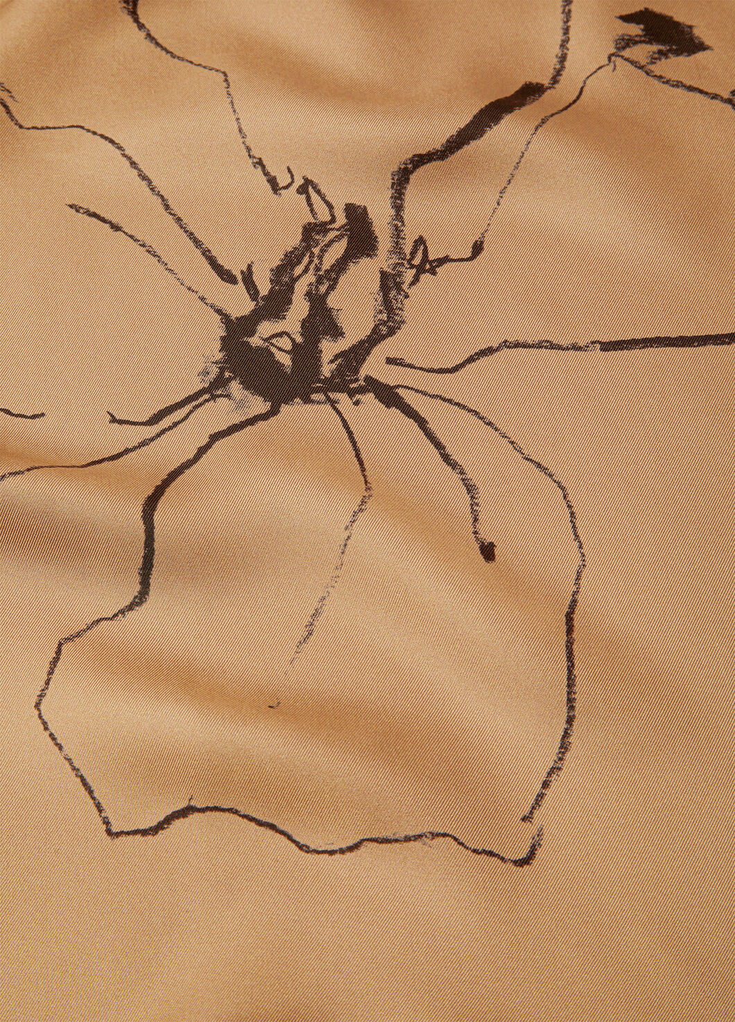 Loro Piana Pattern Silk Scarf In Pine Nuts/carob Bean