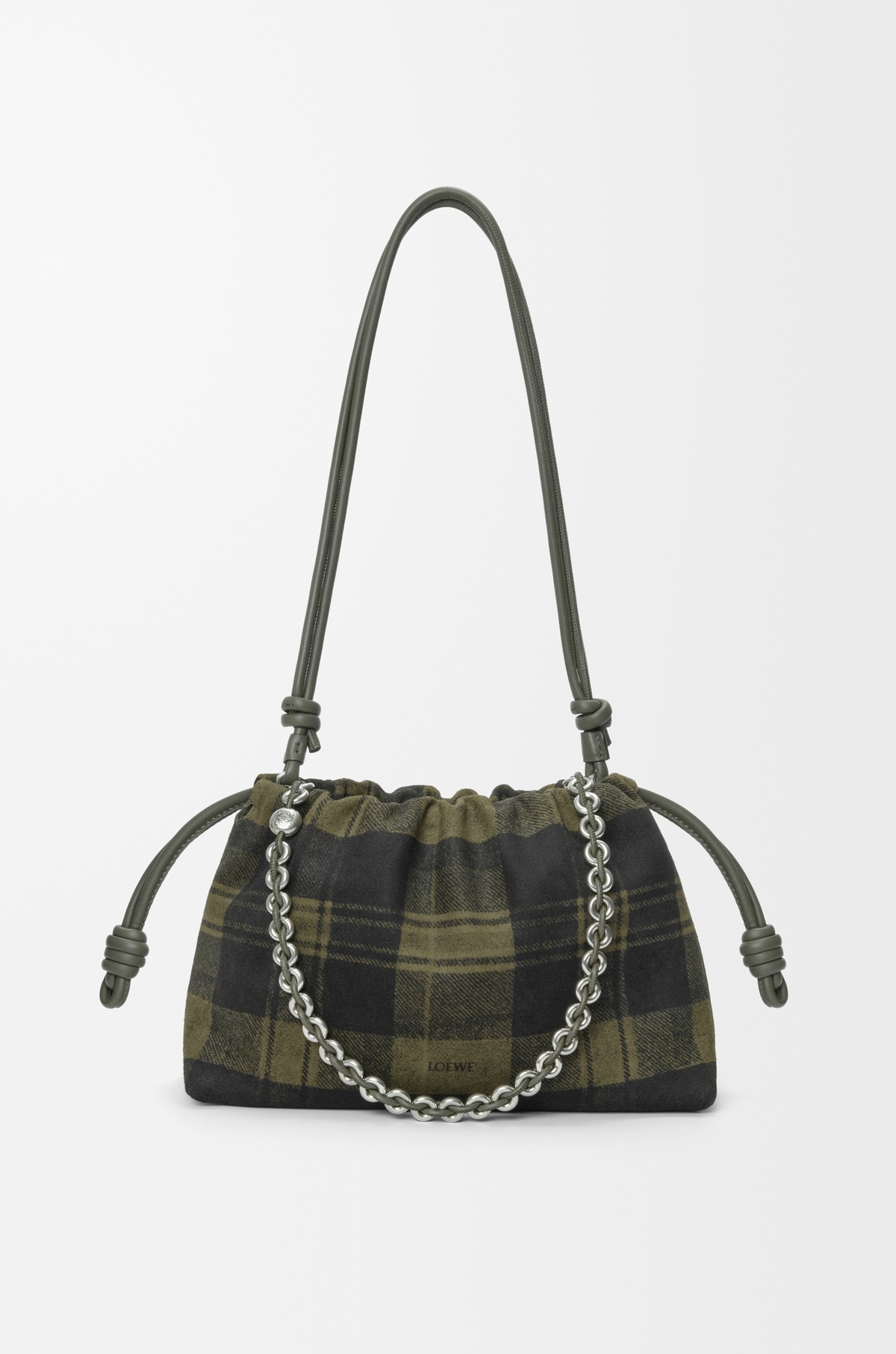 Loewe Medium Flamenco Purse In Tartan Suede In Multi