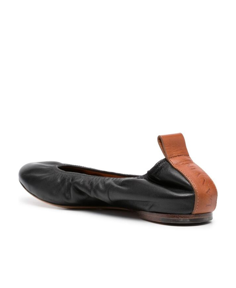 Lanvin Leather Ballerinas In Black