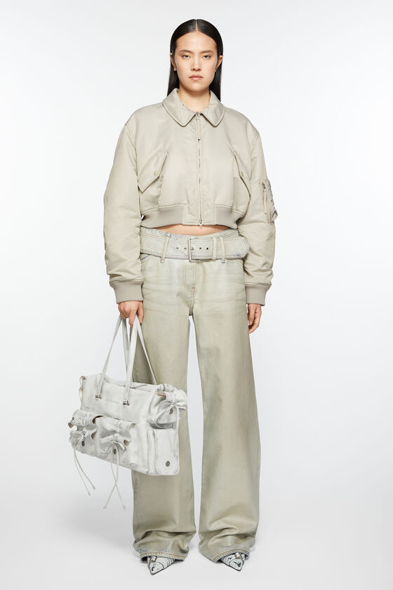 Acne Studios Cropped Padded Bomber Jacket In White