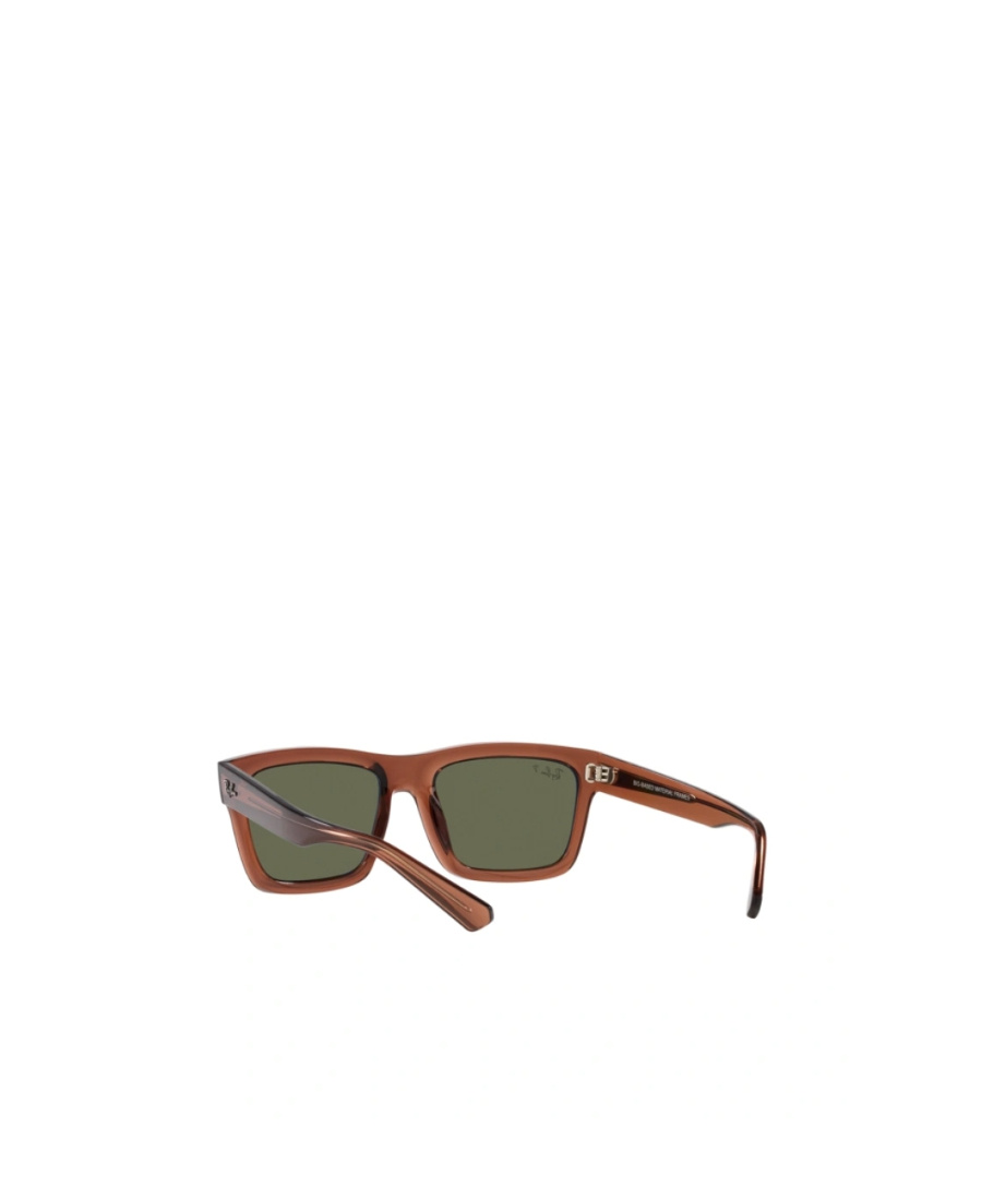 Ray Ban Sunglasses Unisex Warren Bio-based - Transparent Brown Frame Green Lenses Polarized 57-20 In Brown