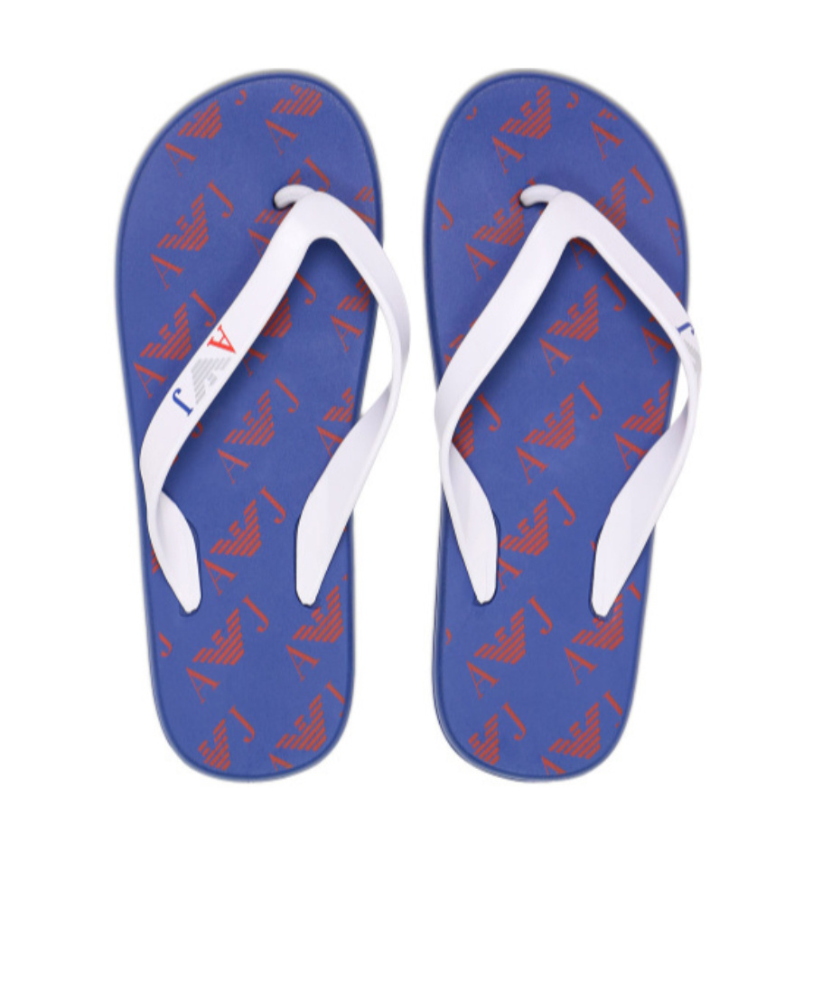 Armani Jeans Logo Detail Sandals In Blue