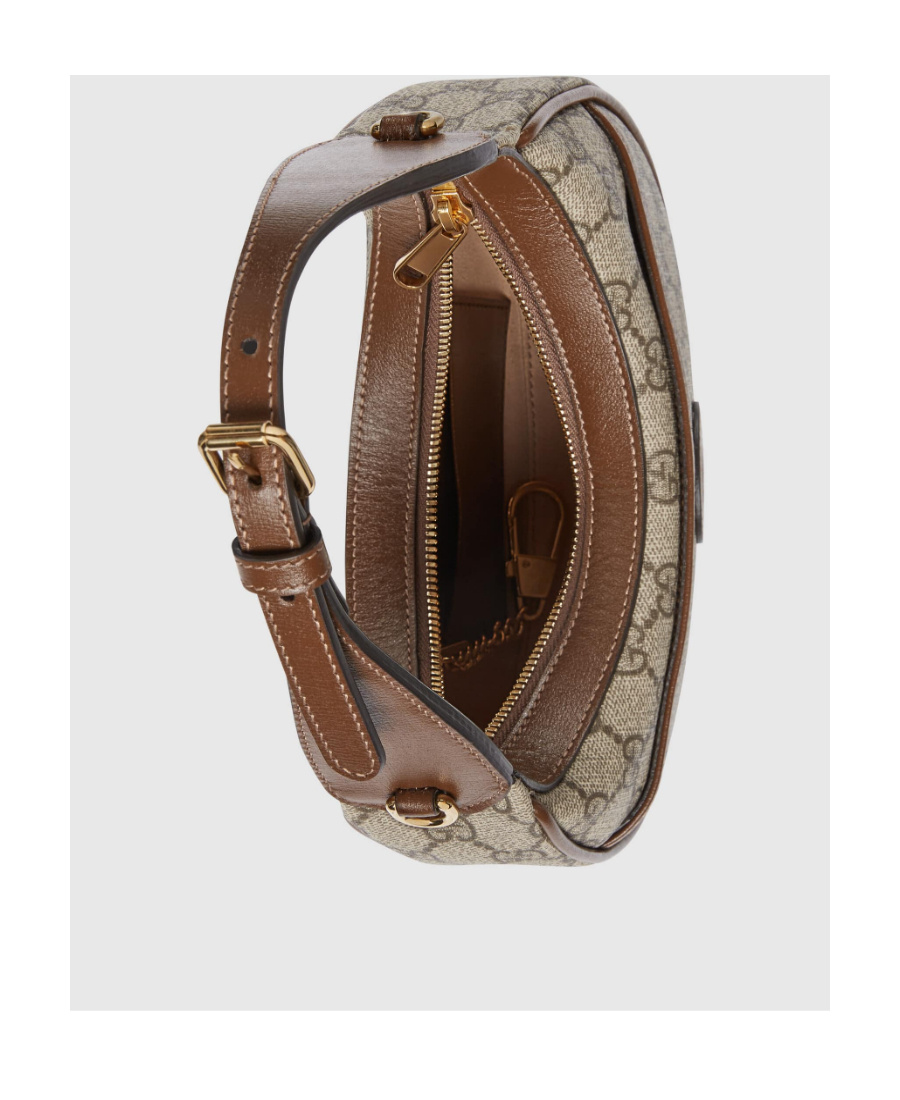Shop Gucci Gg Half-moon Mini Bag In Nude