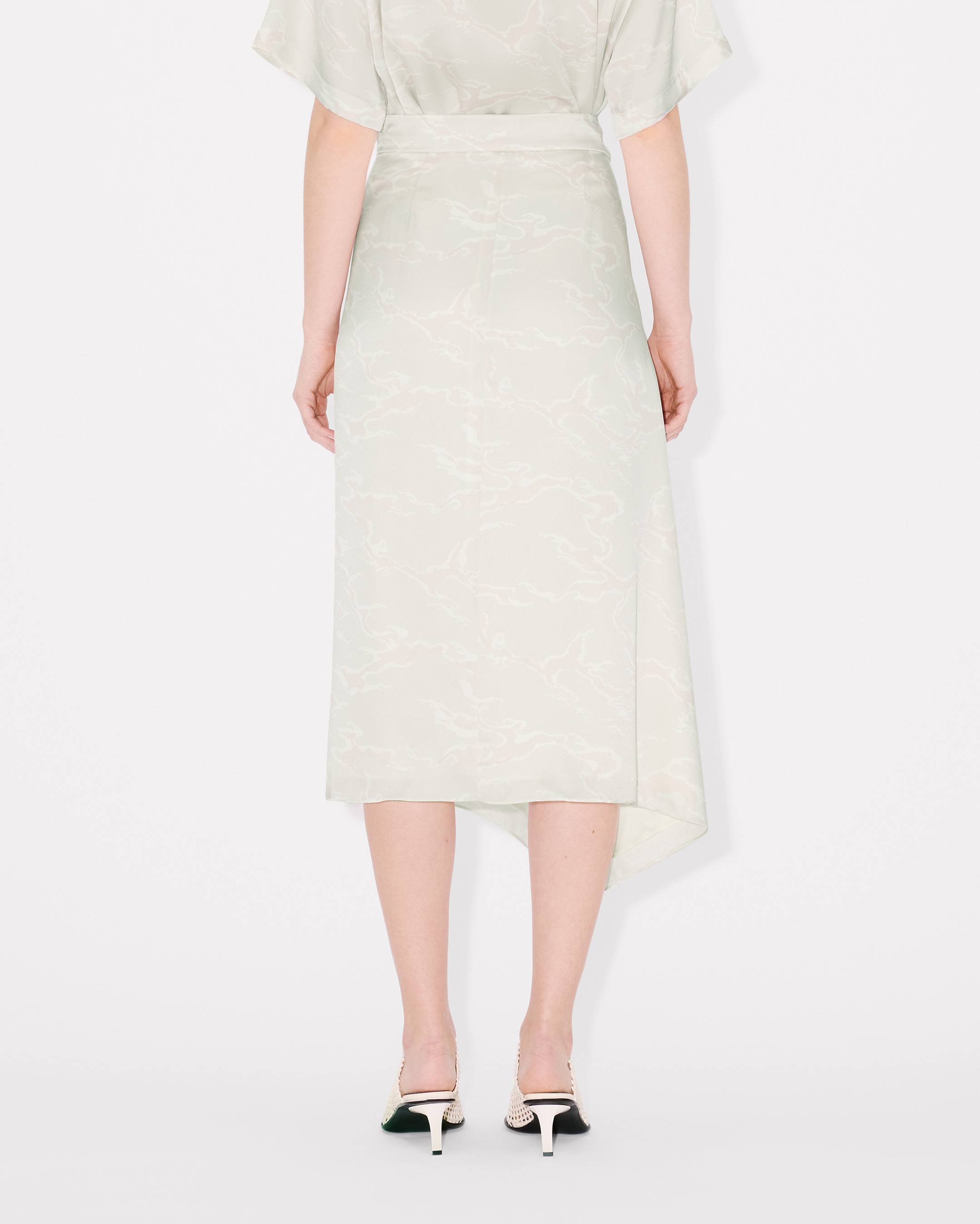 Kenzo ' Ocean Camo' Midi Skirt In Silk