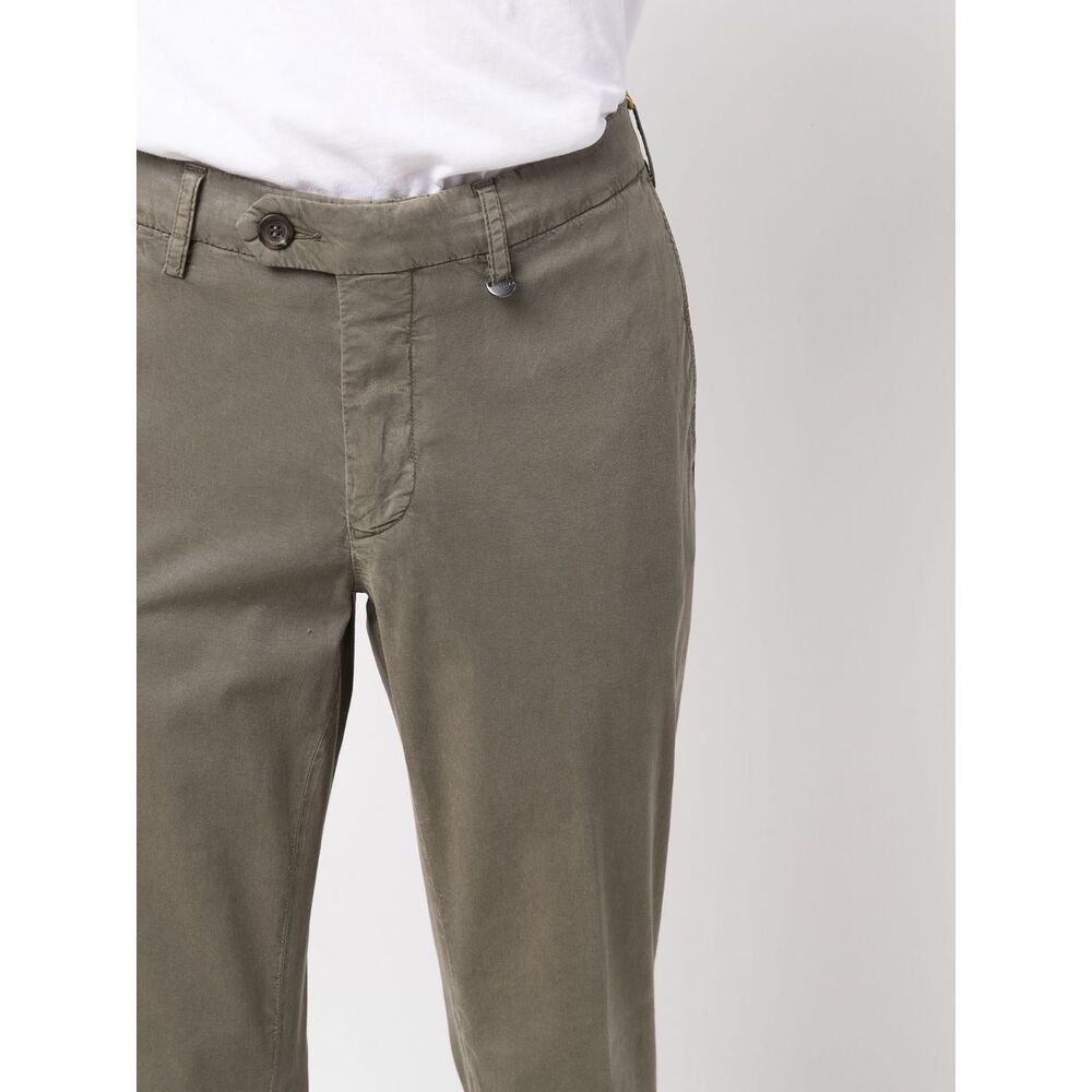 Canali Belt-loop Casual Pants In Green