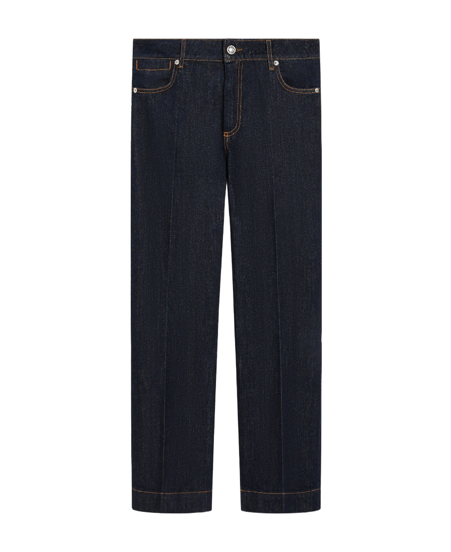 Sportmax Low Waist Wide Leg Jeans With Cropped Length In Black