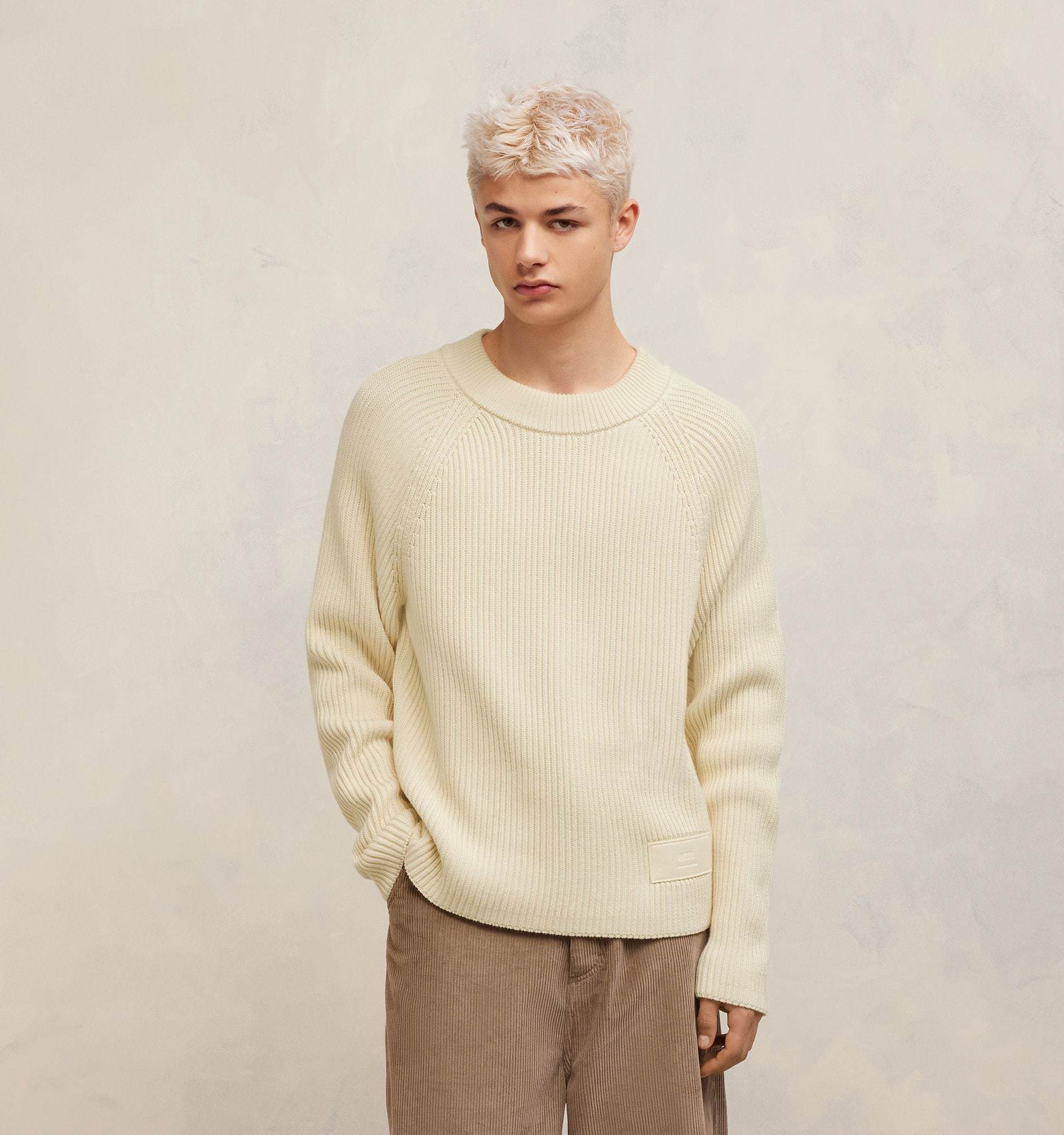 Ami Alexandre Mattiussi Ami Crewneck Knitted Jumper In Nude