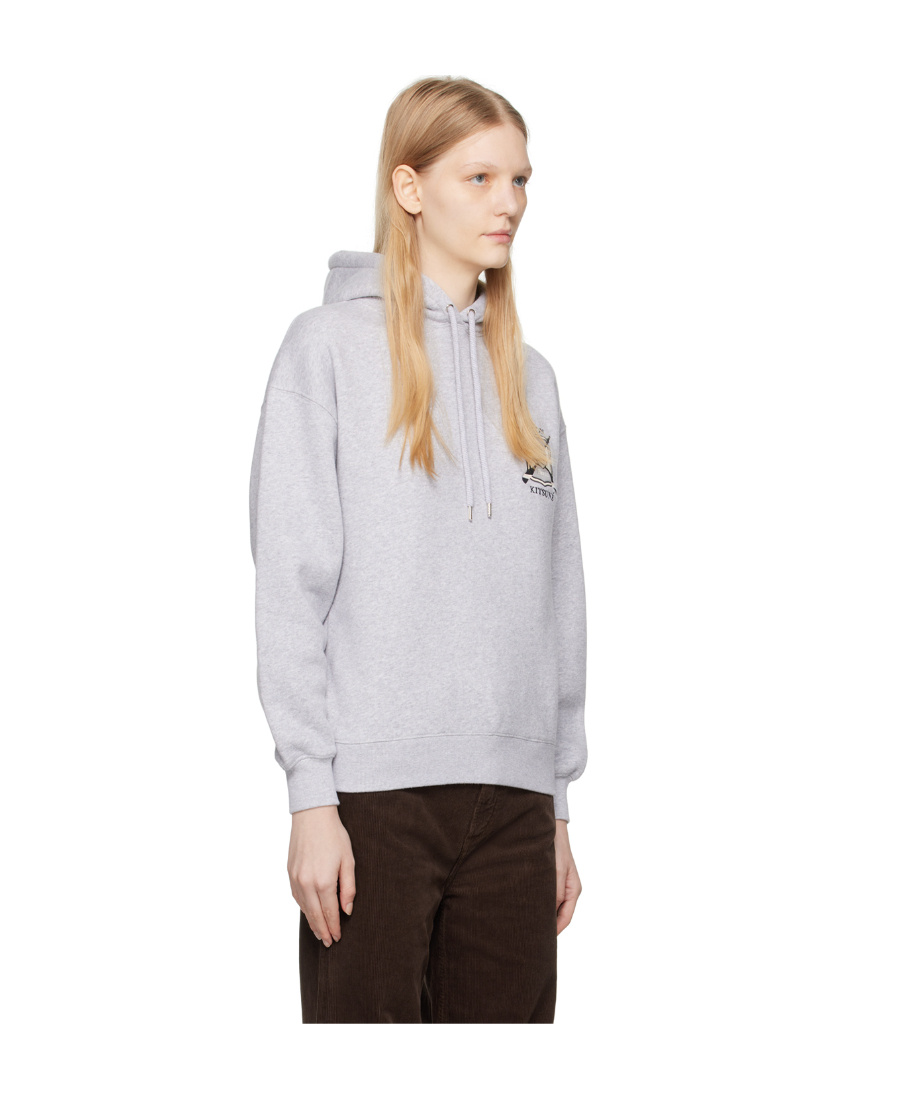 MAISON KITSUNÉ FOX-EMBROIDERED COTTON HOODIE