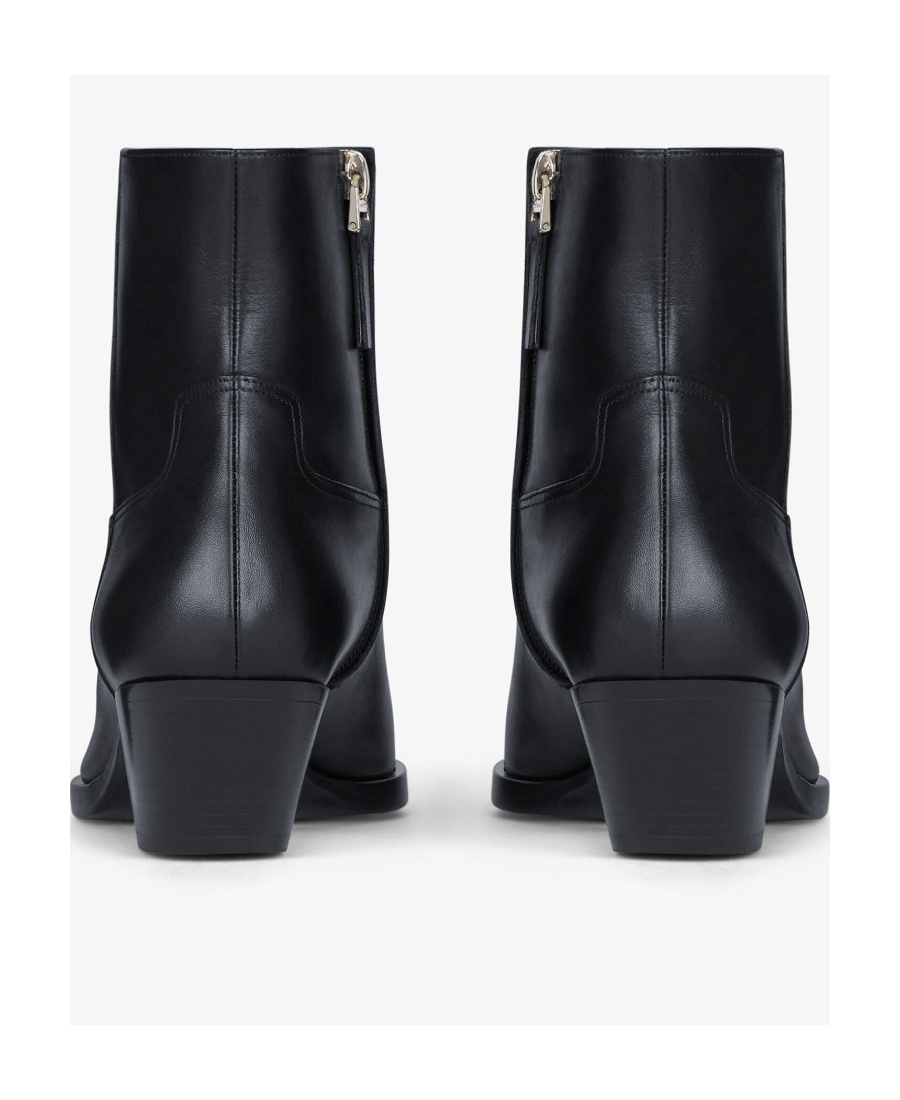 Shop Givenchy Western Ankle Boots In Leather In Black