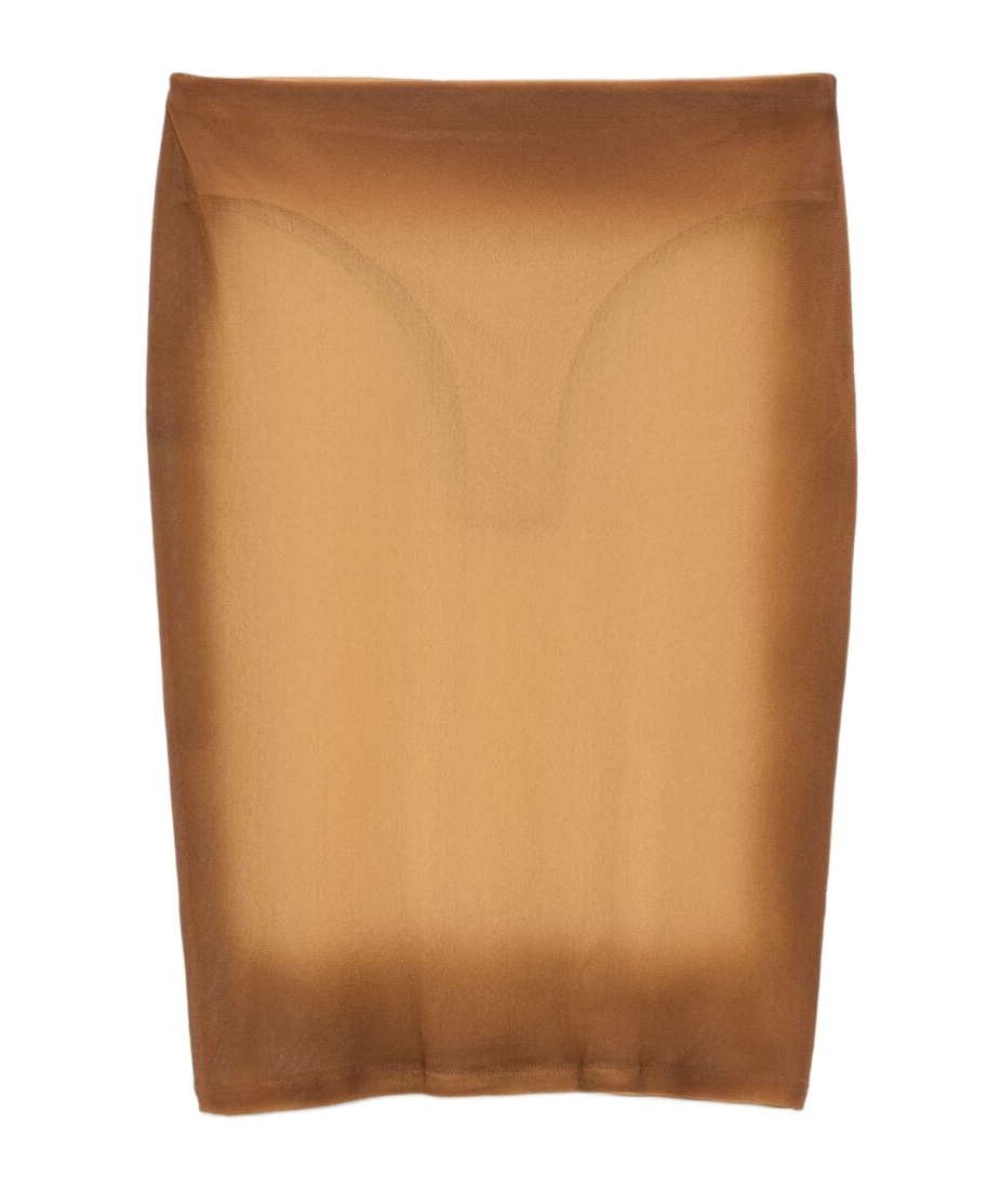 Attico Mesh Mini Skirt In Brown