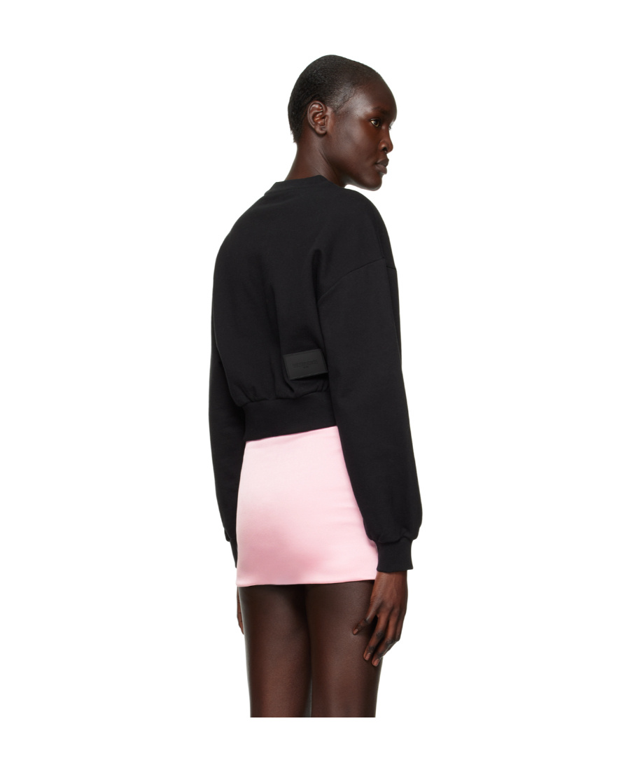 We11 Done Logo-print Cropped Sweatshirt In Black