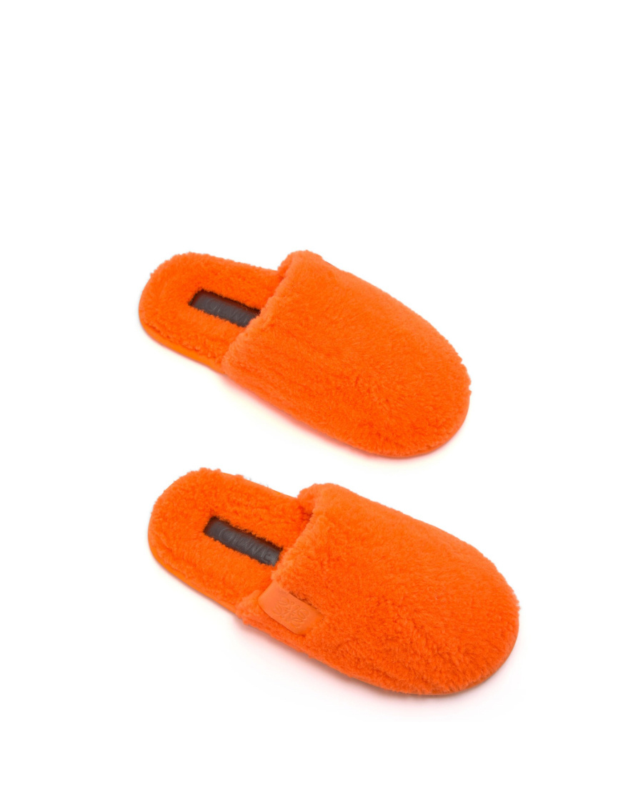 Loewe Textured Fabric Slip-ons Featuring Unique Weave In Orange