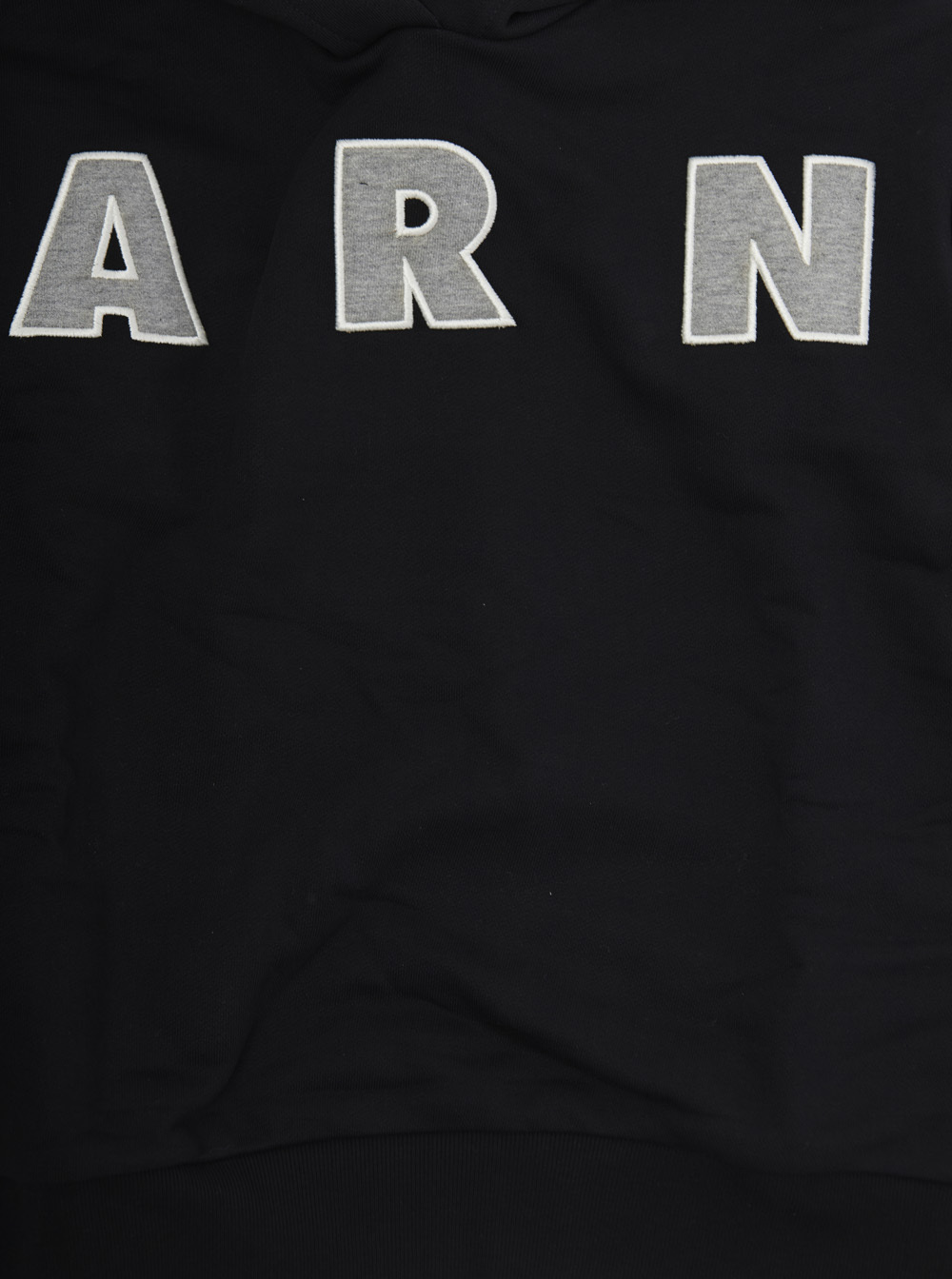 Marni Long-sleeved Hooded Sweatshirt In Black