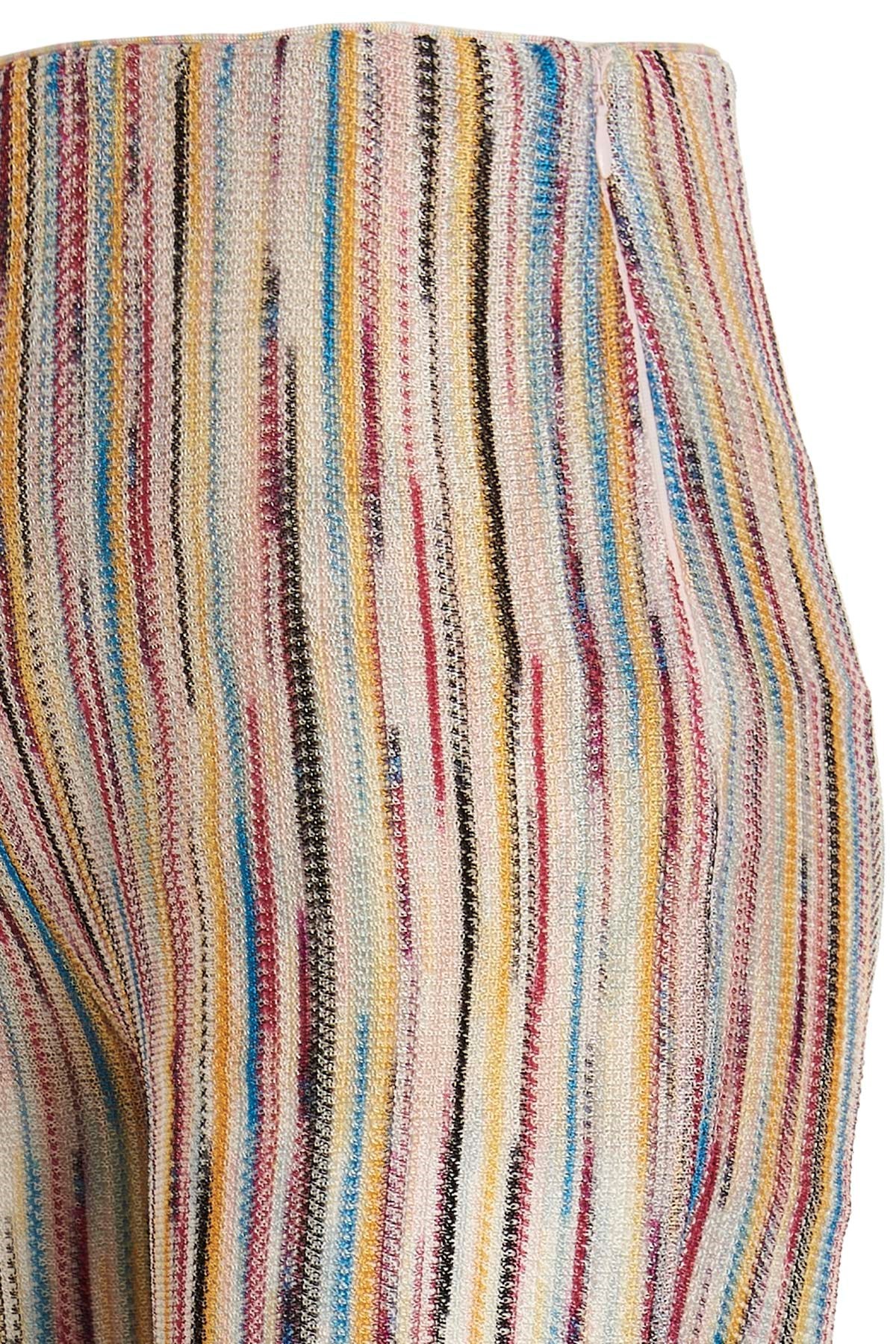 Missoni Stripe-pattern Semi-sheer Flared Trousers In Nude