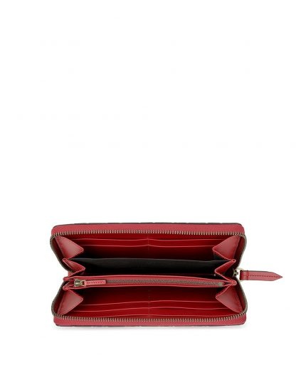 Gucci Logo Details Long Wallet In Red