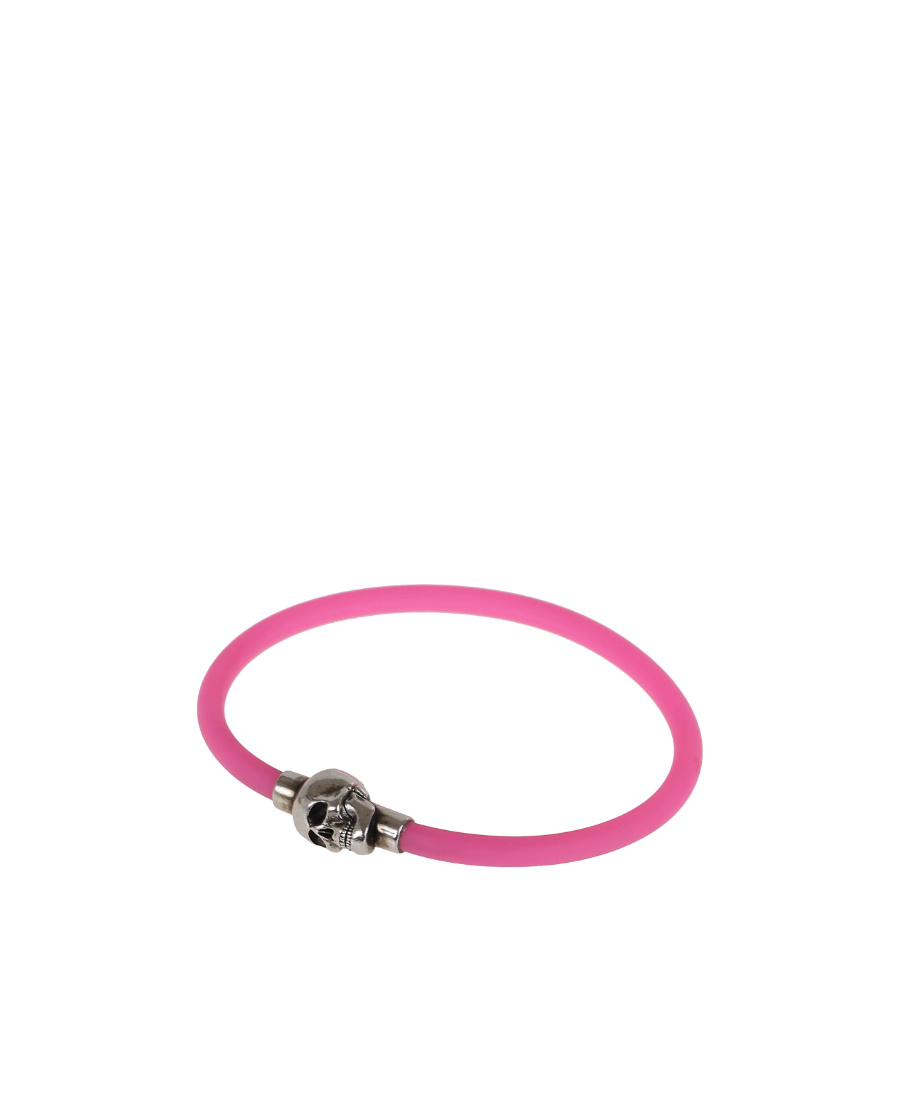 Alexander Mcqueen Skull-plaque Bracelet In Pink