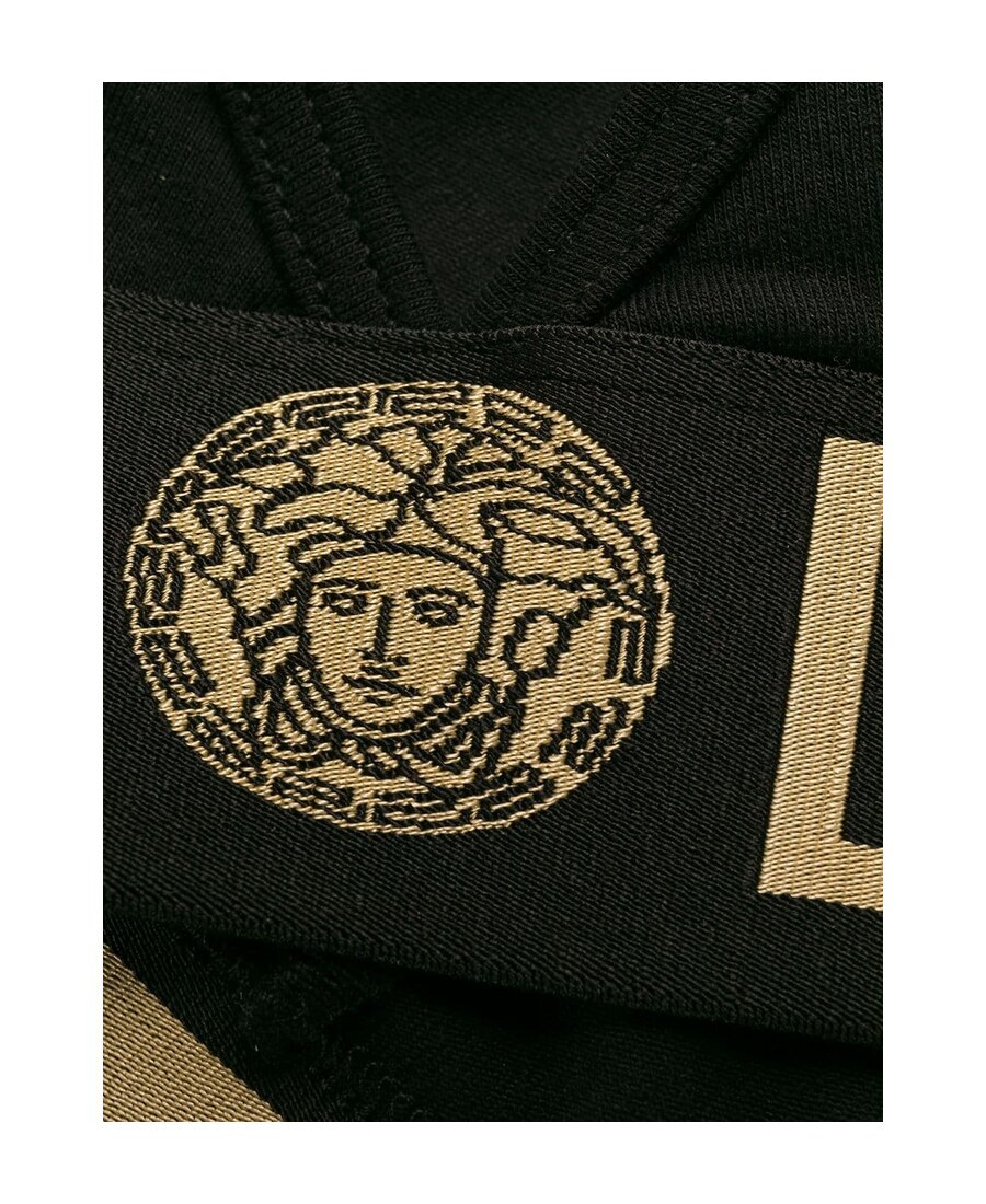 Versace Bra With Elastic Band Featuring The Greca Motif In Black
