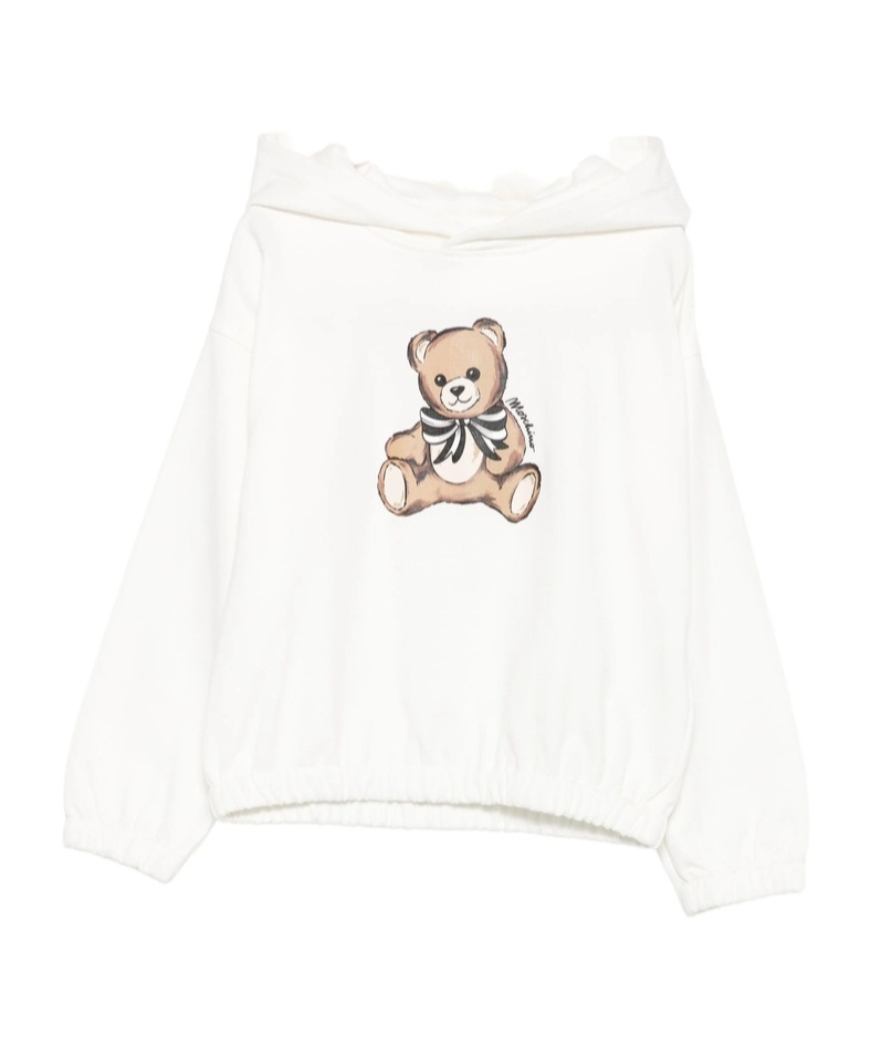 Moschino Teddy-print Hoodie In White