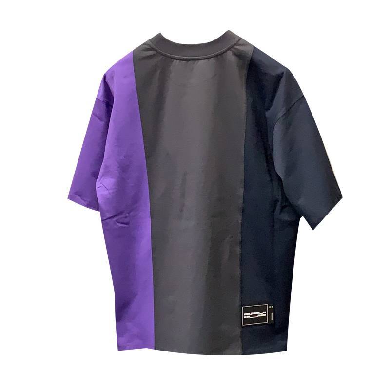 We11 Done Logo-print Colour-block T-shirt In Black